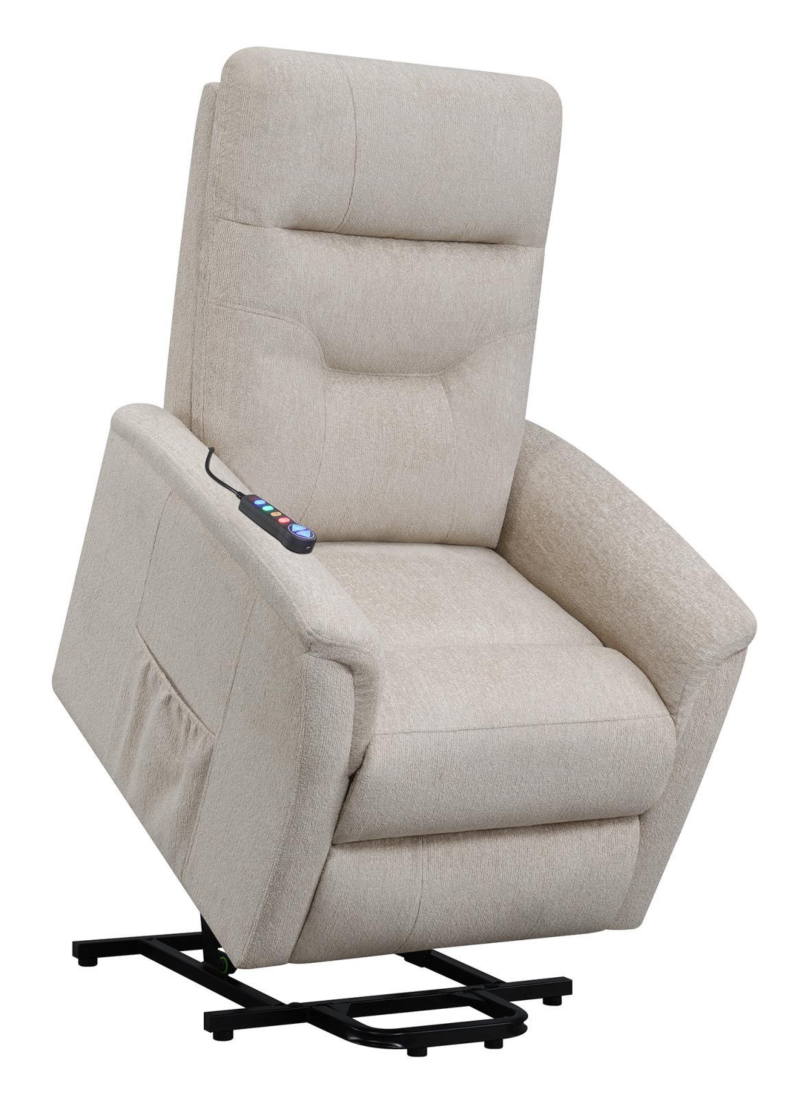 Henrietta Beige Power Lift Recliner with Storage Pocket - Image 15