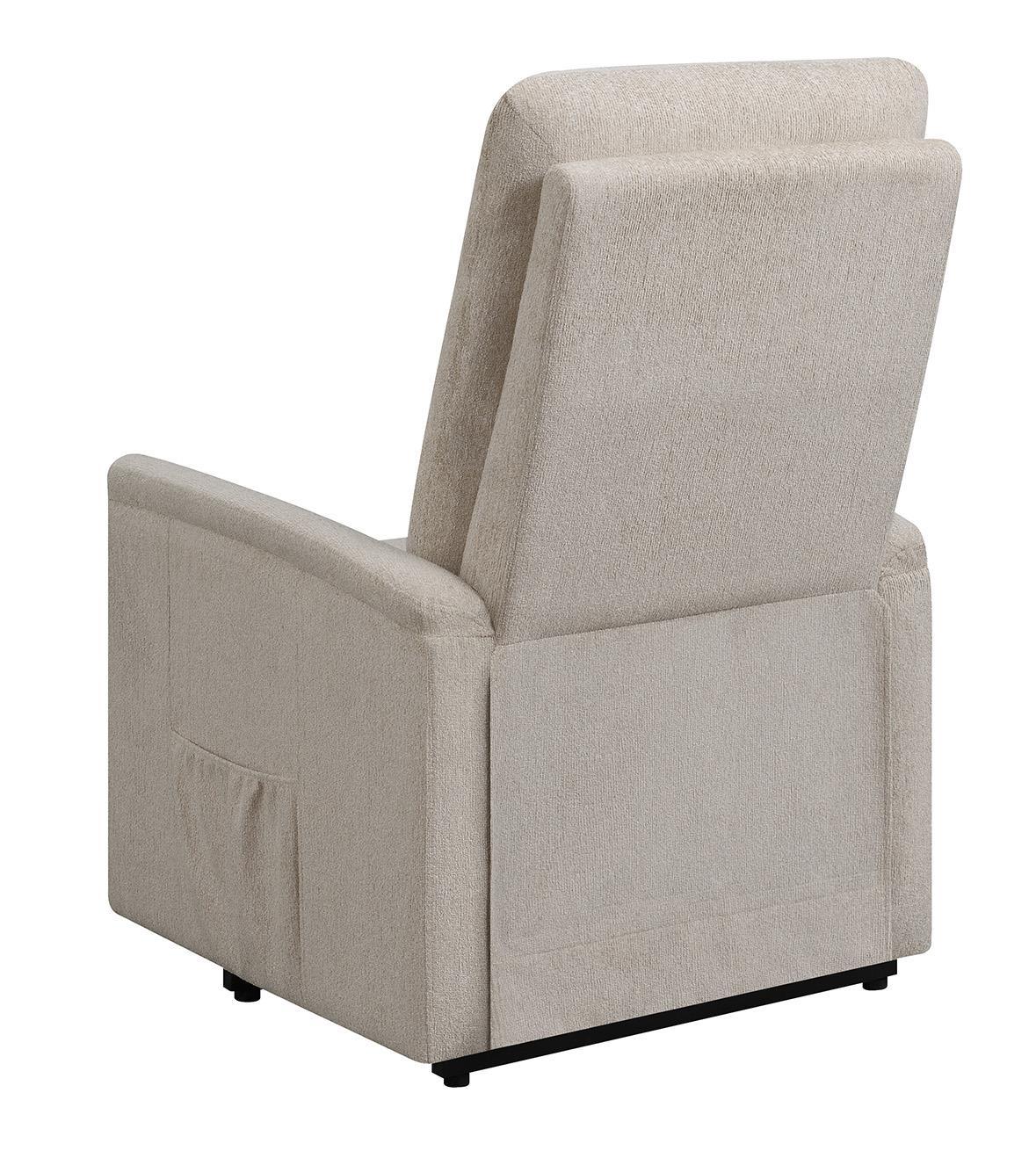 Henrietta Beige Power Lift Recliner with Storage Pocket - Image 9