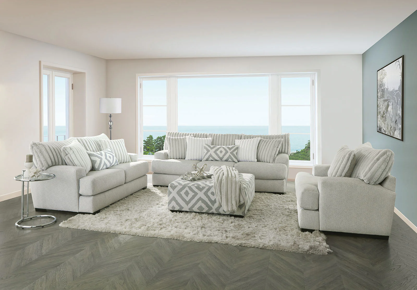 Hermilly Beige Loveseat - Image 2