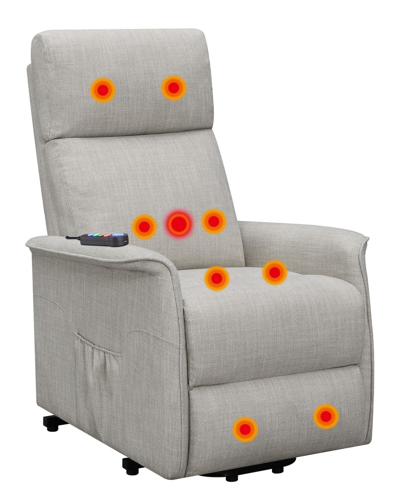 Herrera Beige Power Lift Recliner with Wired Remote - Image 6