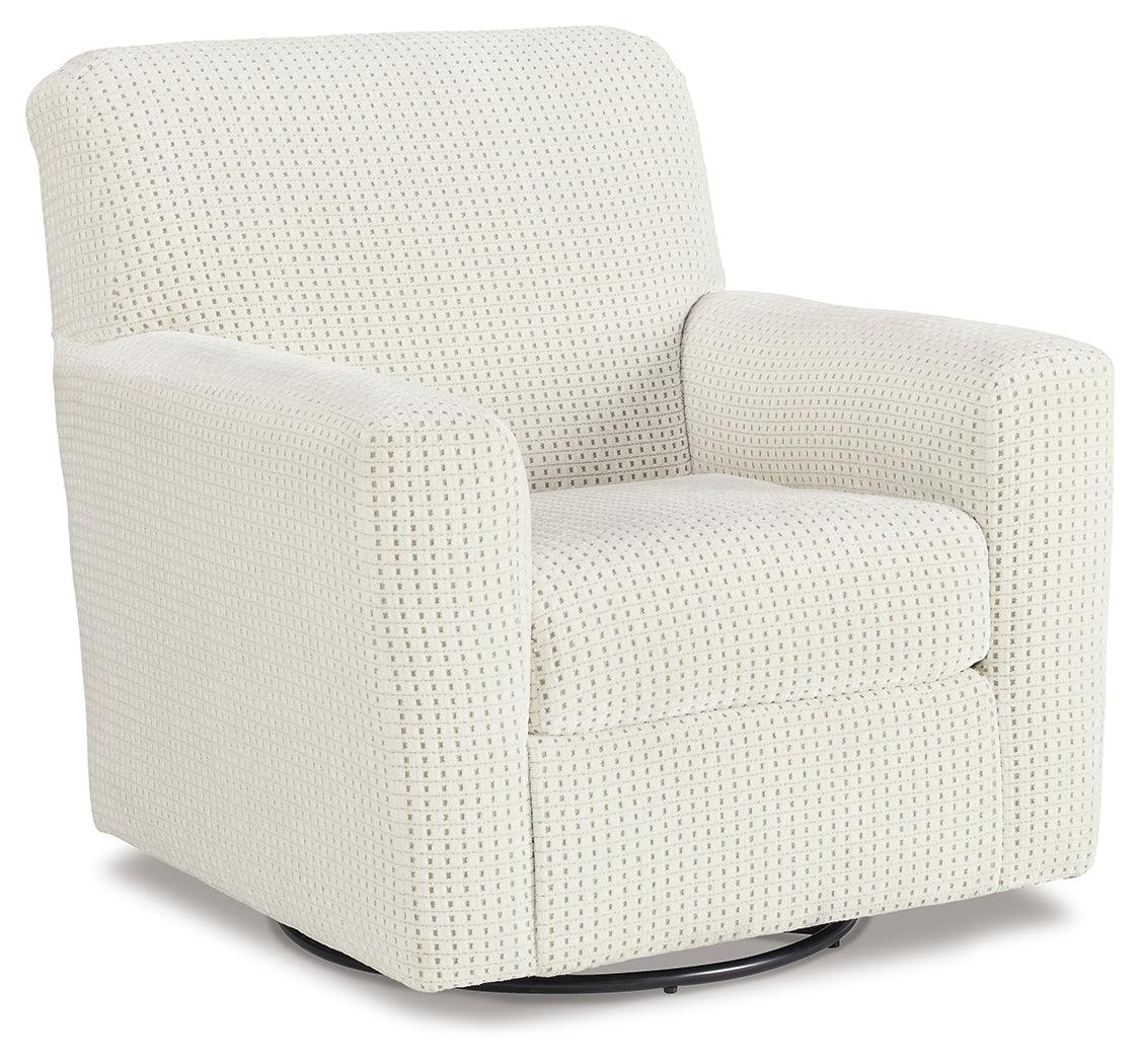 Herstow Ivory Swivel Glider Accent Chair - Image 2