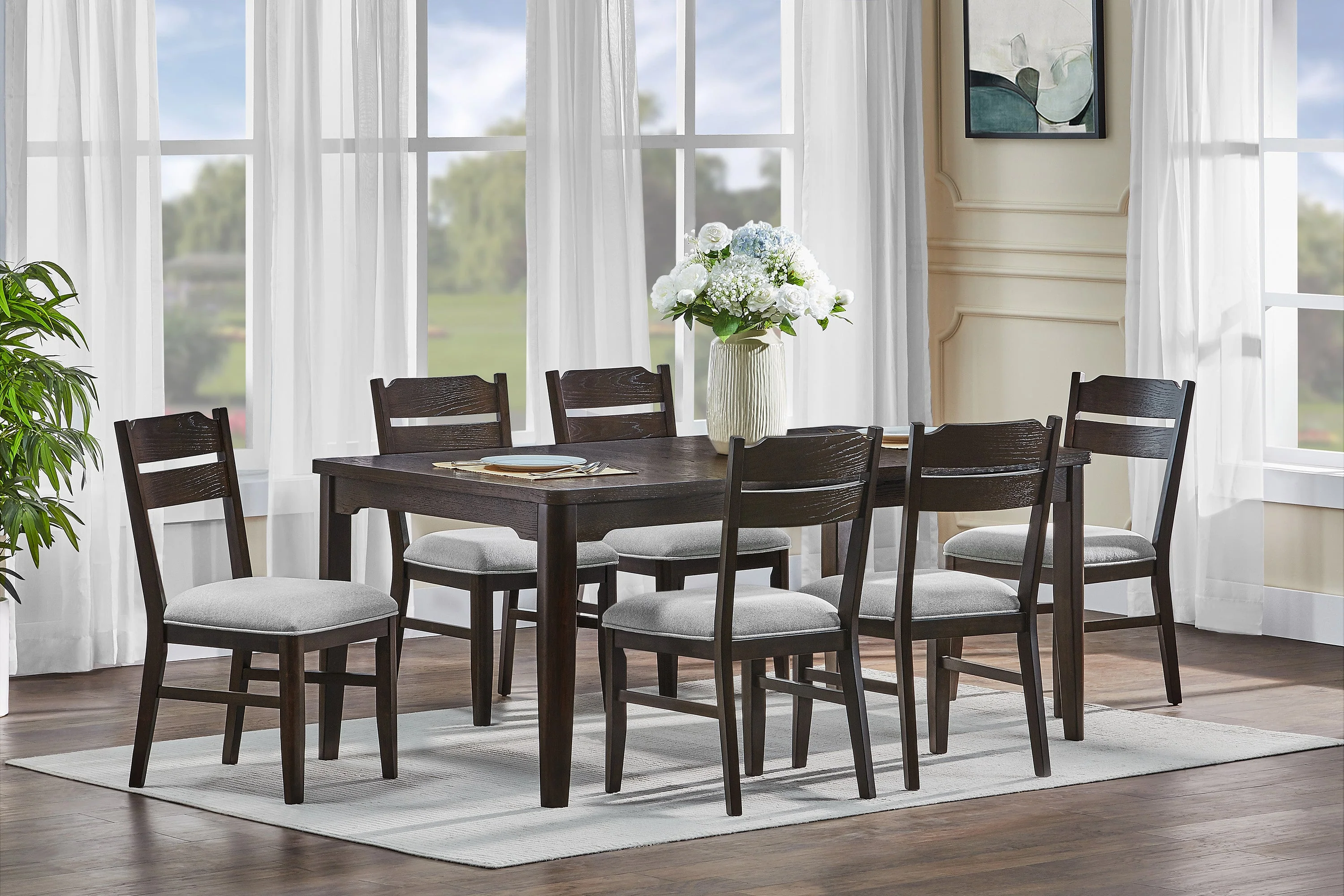 Higgins Dark Oak Dining Set - Image 2