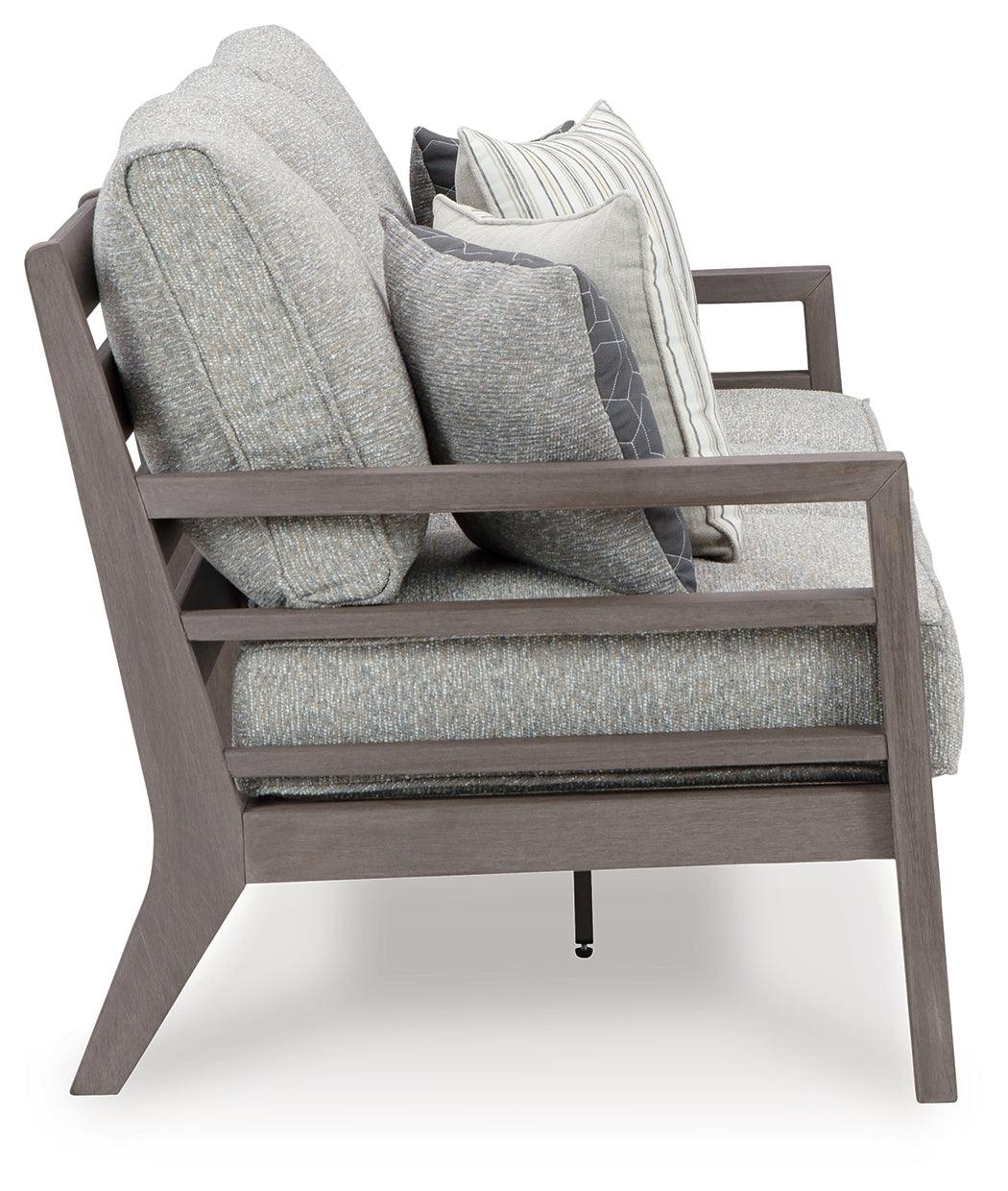 Hillside Barn Gray/Brown Outdoor Sofa with Cushion - Image 4