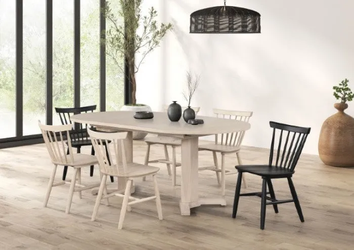 Hines White Oak 7-Piece Dining Table Set