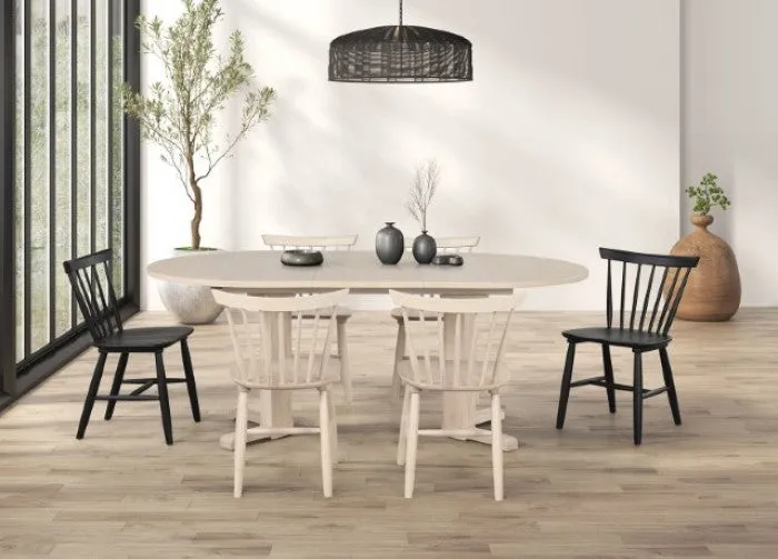 Hines White Oak 7-Piece Dining Table Set - Image 2