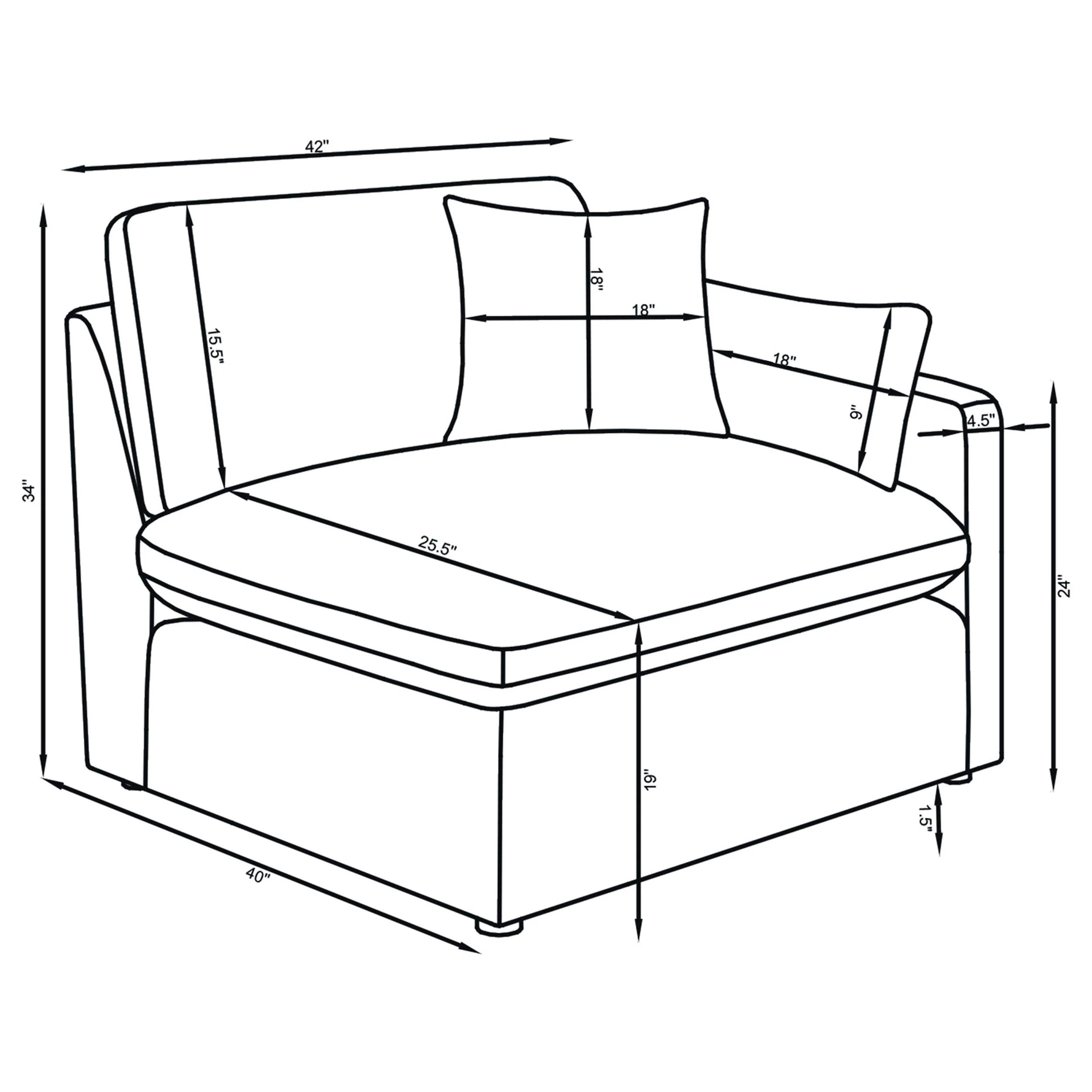 Hobson Charcoal 5-piece Upholstered Modular Sectional Sofa - Image 11