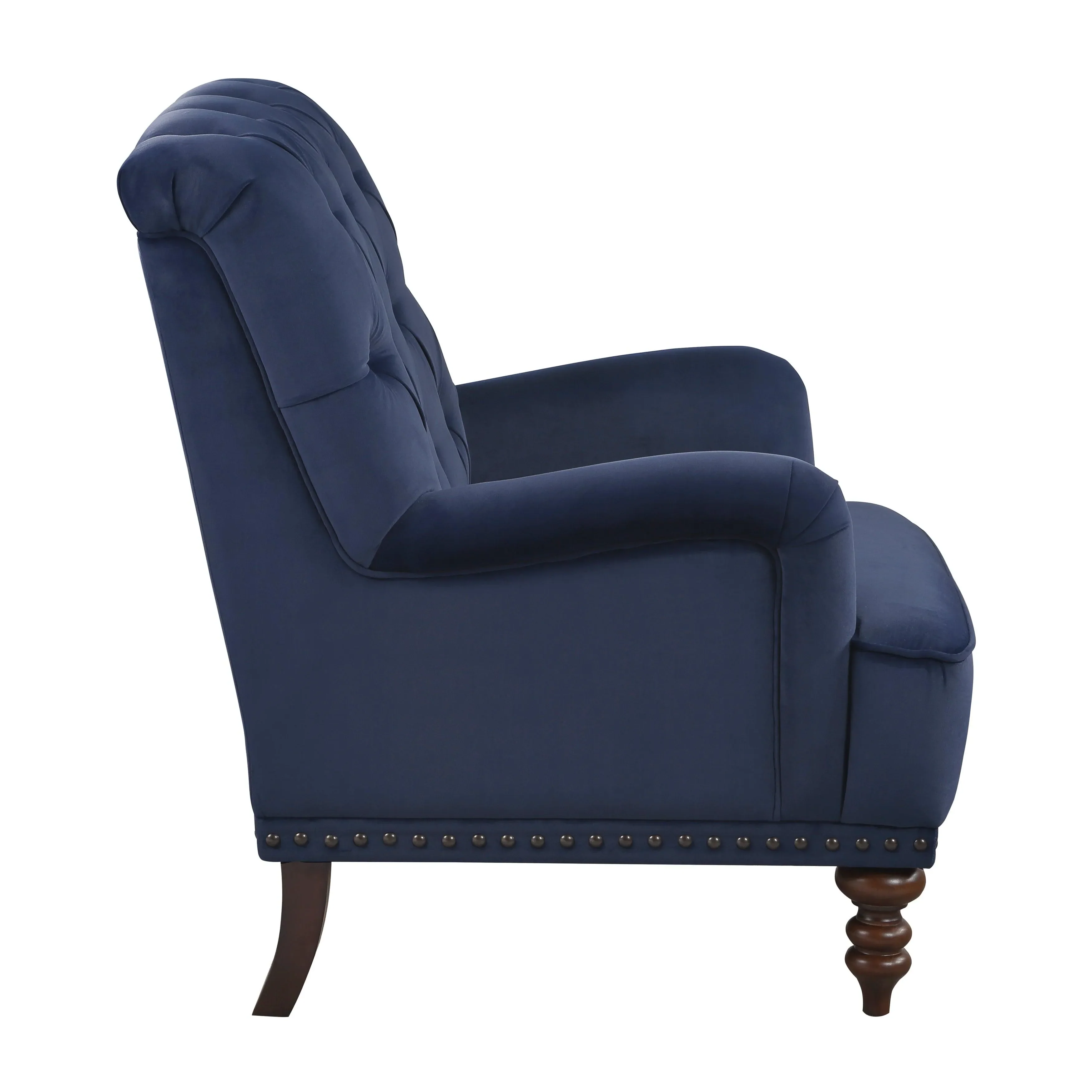 Holland Park Dark Blue Velvet Accent Chair - Image 3