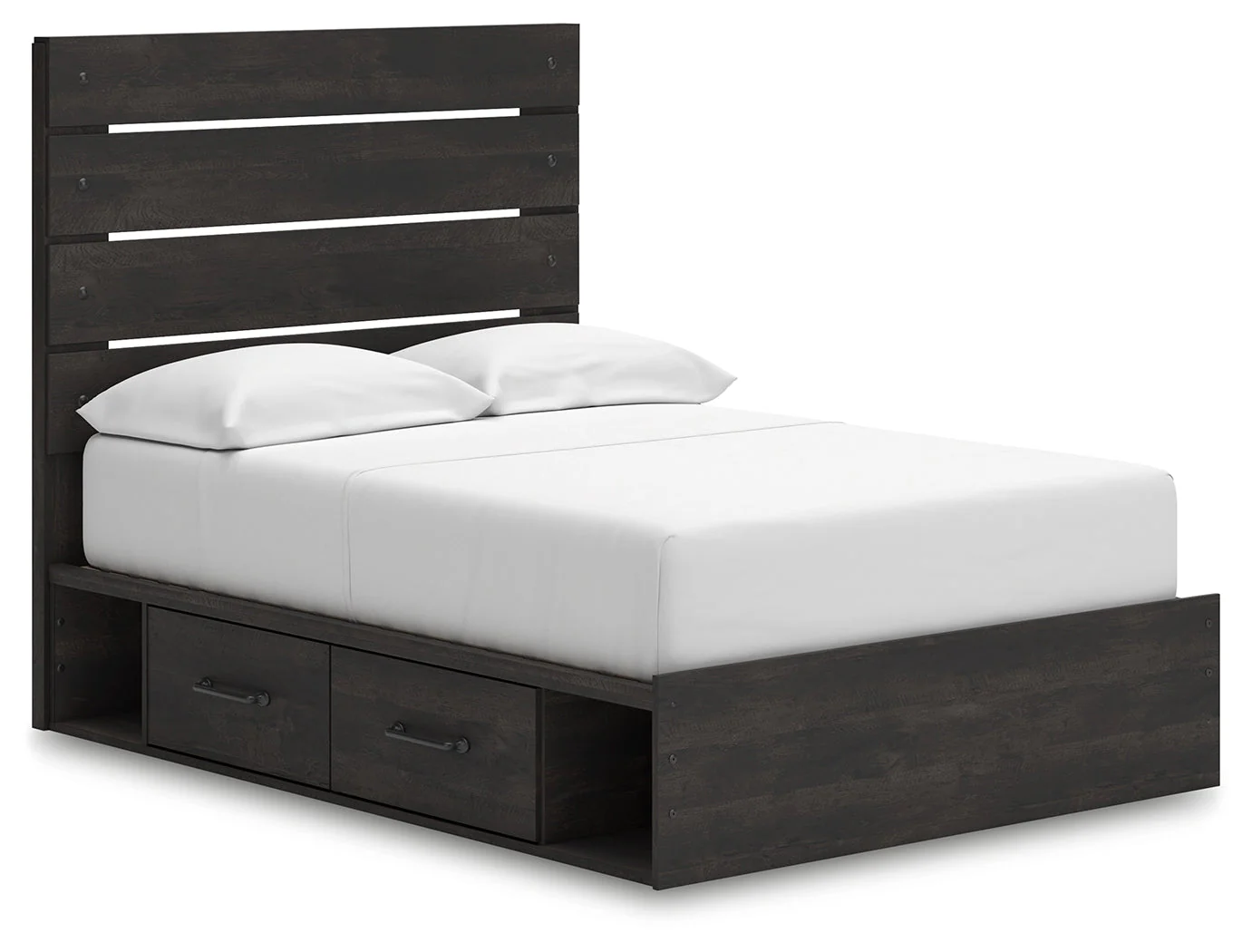 Hollivern Dark Gray Full Storage Platform Bed with 4 Drawers