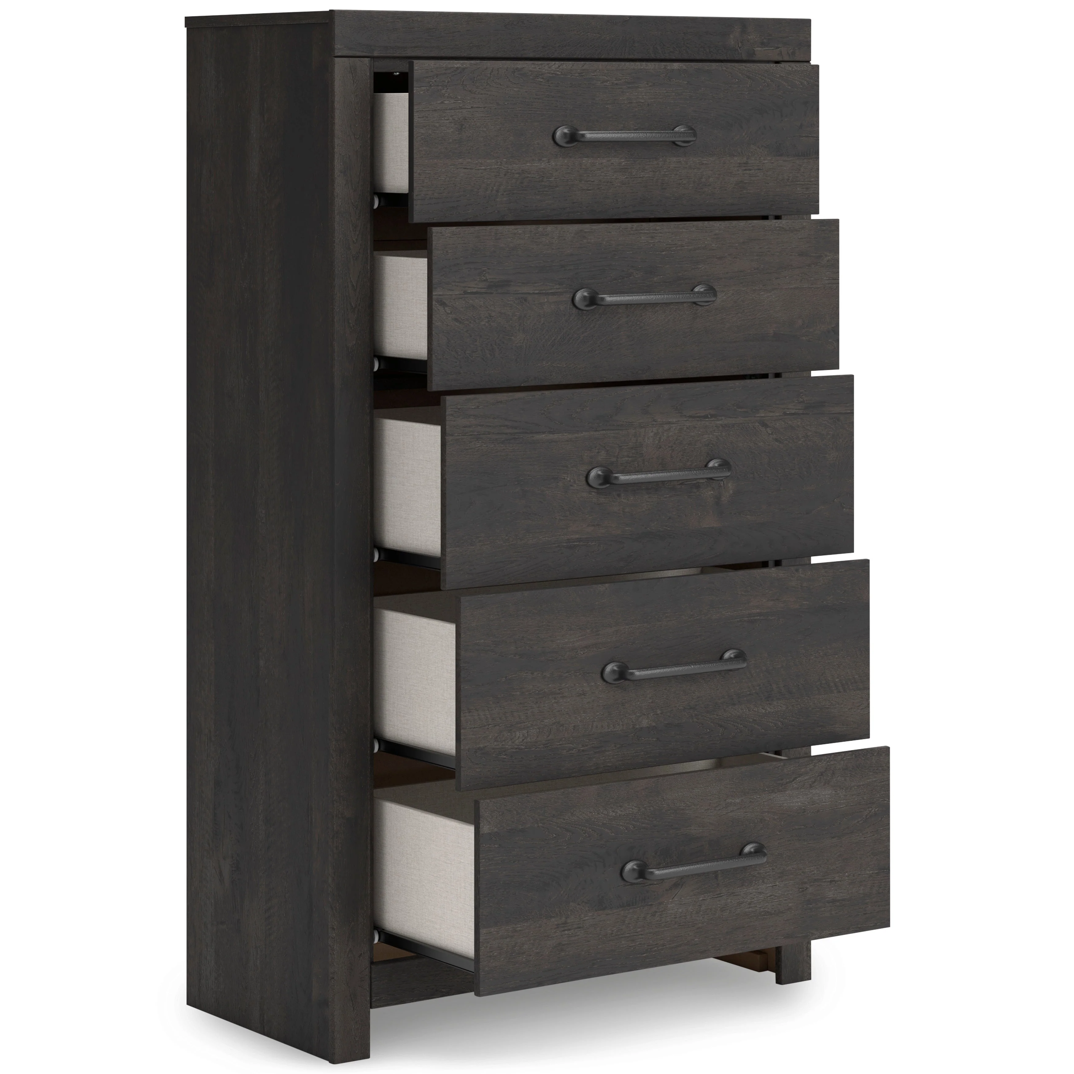 Hollivern Dark Gray Panel Bedroom Set - Image 14