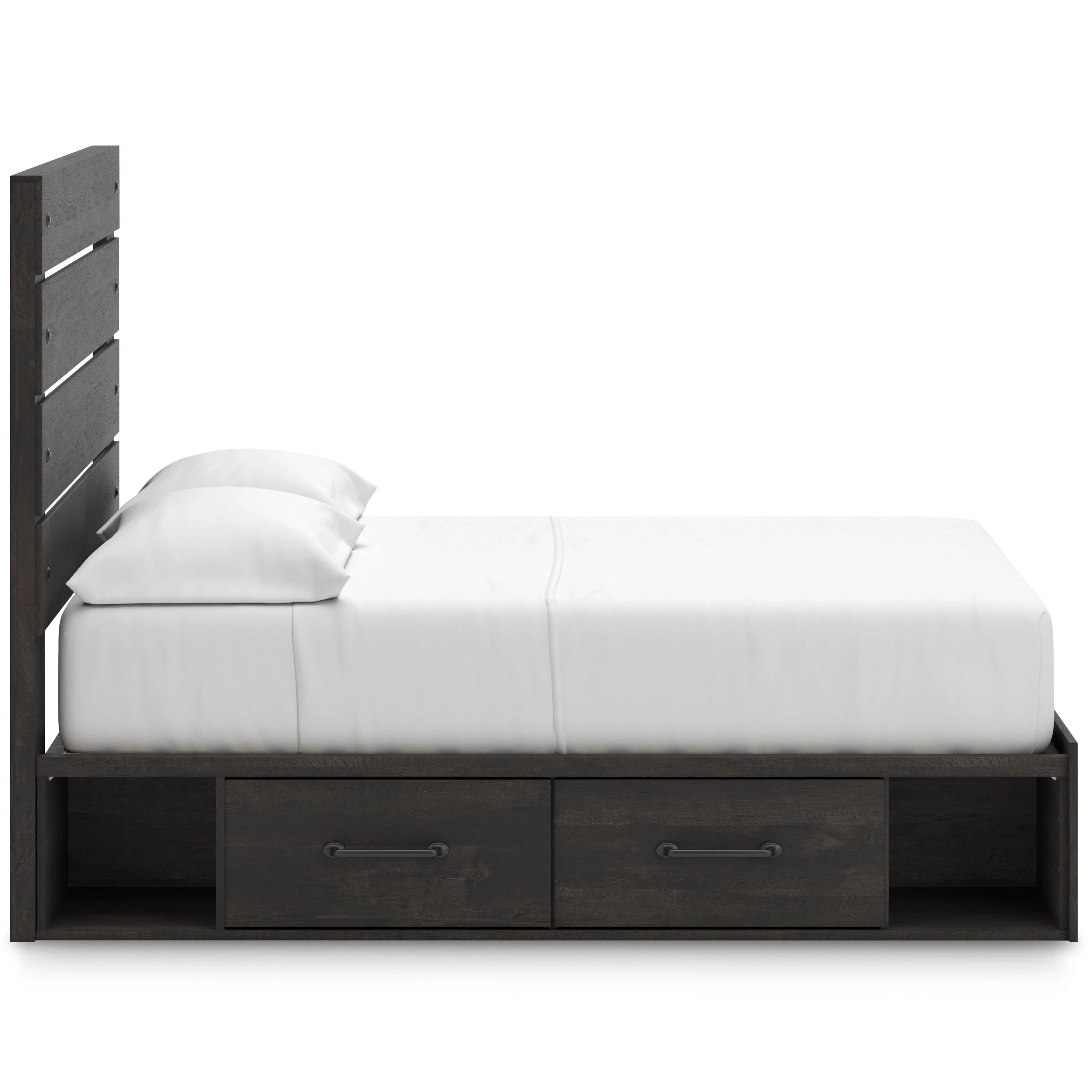 Hollivern Dark Gray Storage Panel Bedroom Set with 4 Side Drawers - Image 5
