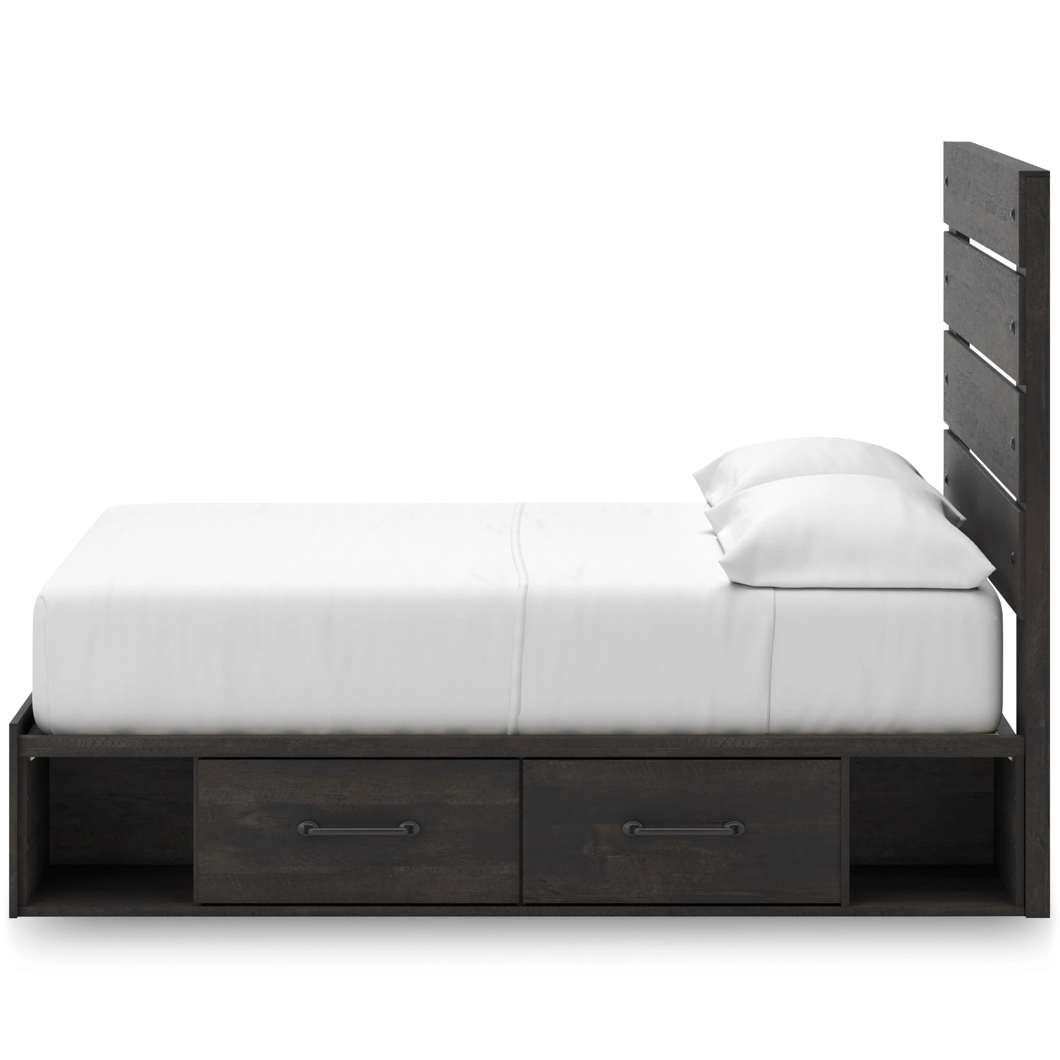 Hollivern Dark Gray Storage Panel Bedroom Set with 4 Side Drawers - Image 6