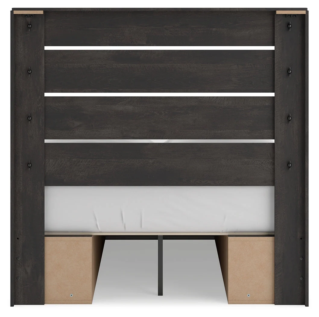 Hollivern Full Panel Bed with Storage with Mirrored Dresser, Chest and 2 Nightstands in Dark Gray - Image 22