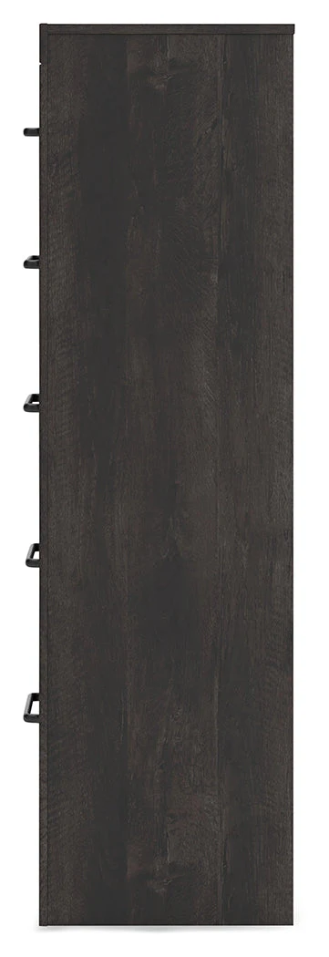 Hollivern Twin Panel Bed with Mirrored Dresser and Chest in Dark Gray - Image 14