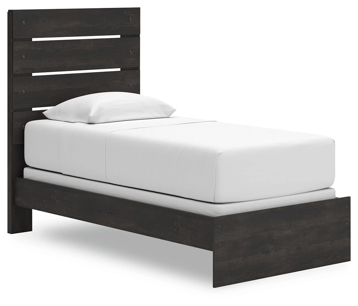 Hollivern Twin Panel Bed with Mirrored Dresser and Chest in Dark Gray - Image 19