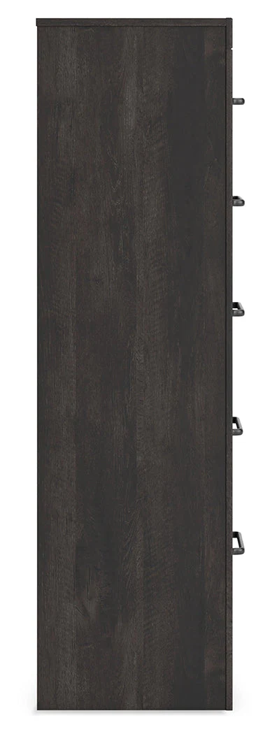 Hollivern Twin Panel Bed with Mirrored Dresser, Chest and 2 Nightstands in Dark Gray - Image 12