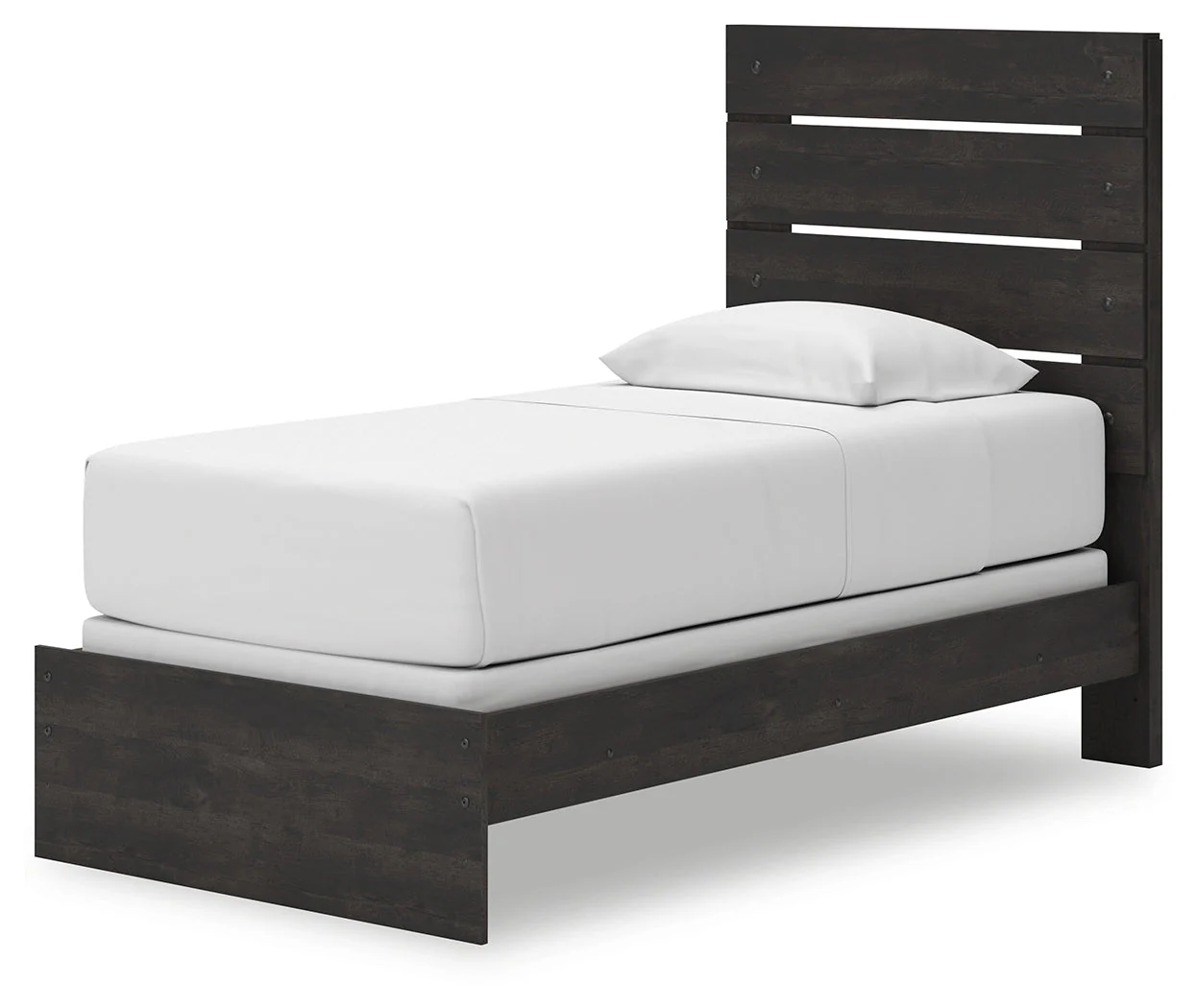 Hollivern Twin Panel Bed with Mirrored Dresser, Chest and 2 Nightstands in Dark Gray - Image 23