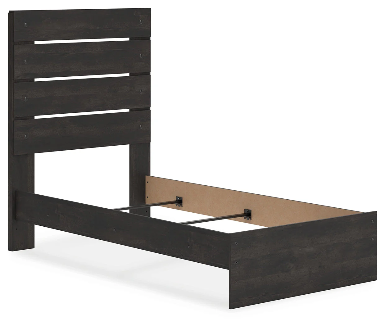 Hollivern Twin Panel Bed with Mirrored Dresser, Chest and 2 Nightstands in Dark Gray - Image 24