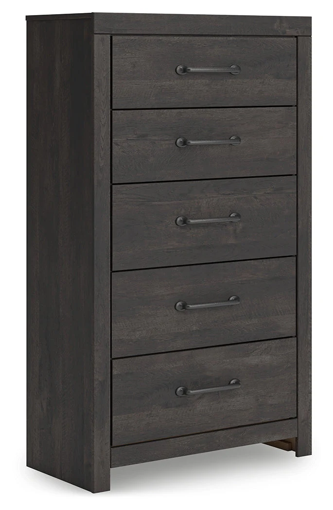 Hollivern Twin Panel Bed with Mirrored Dresser, Chest and Nightstand in Dark Gray - Image 13