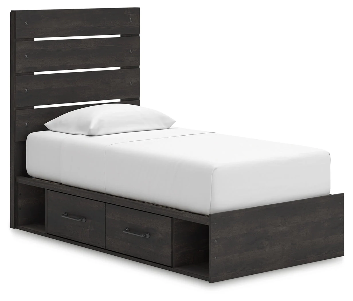 Hollivern Twin Panel Storage Bed with Mirrored Dresser, Chest and 2 Nightstands in Dark Gray - Image 19