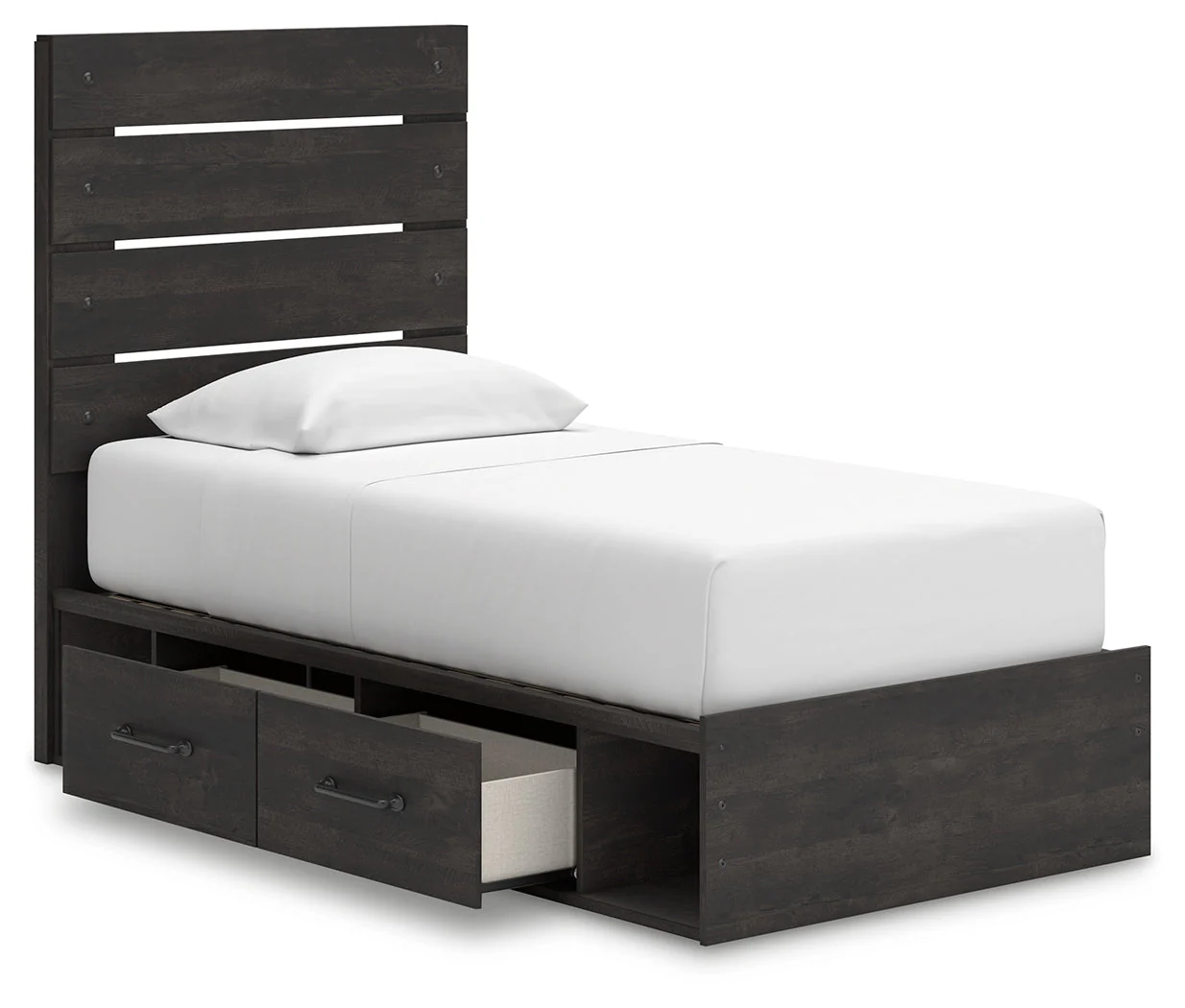 Hollivern Twin Panel Storage Bed with Mirrored Dresser, Chest and 2 Nightstands in Dark Gray - Image 20