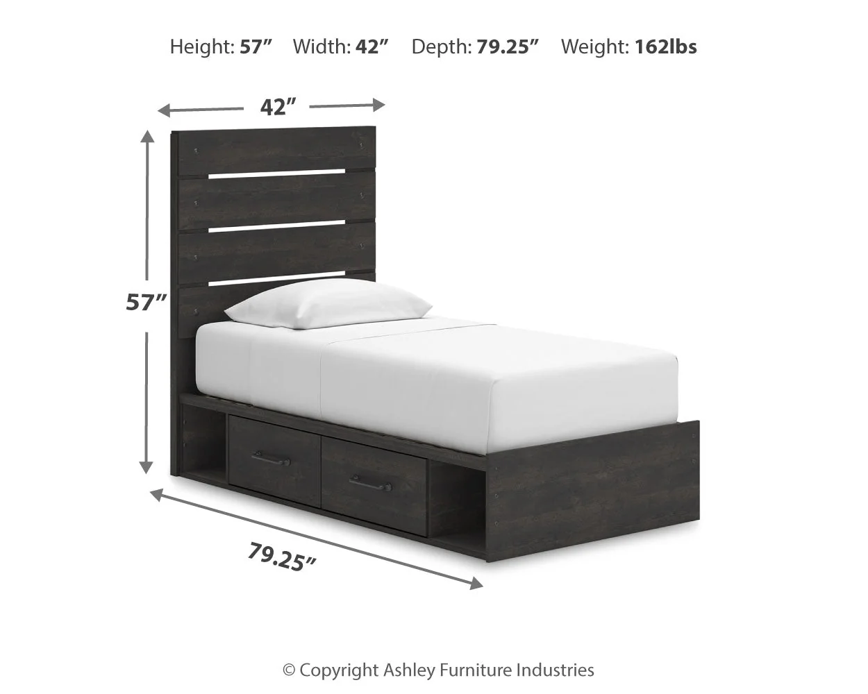 Hollivern Twin Panel Storage Bed with Mirrored Dresser, Chest and 2 Nightstands in Dark Gray - Image 26