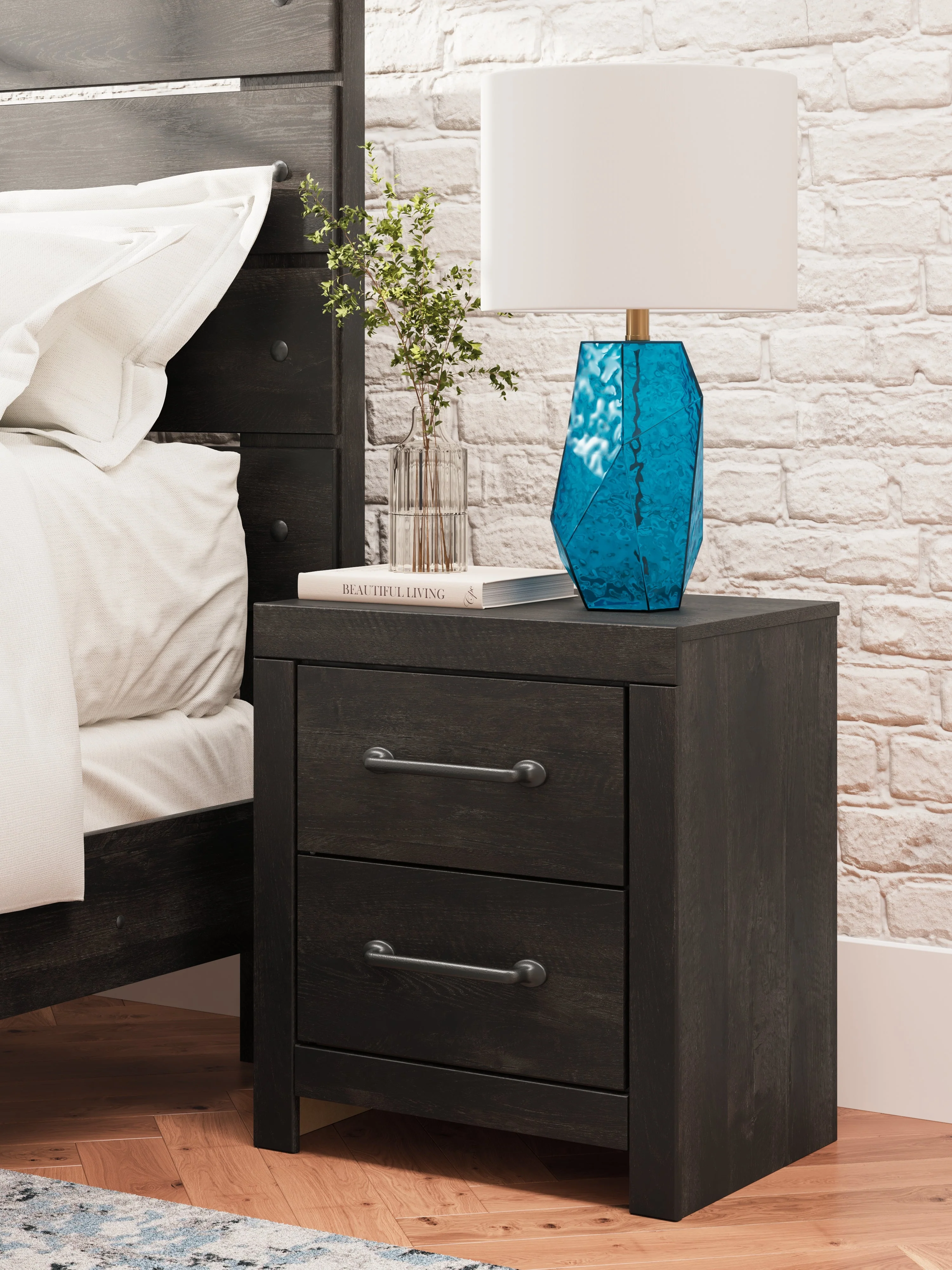 Hollivern Twin Panel Storage Bed with Mirrored Dresser, Chest and 2 Nightstands in Dark Gray - Image 42