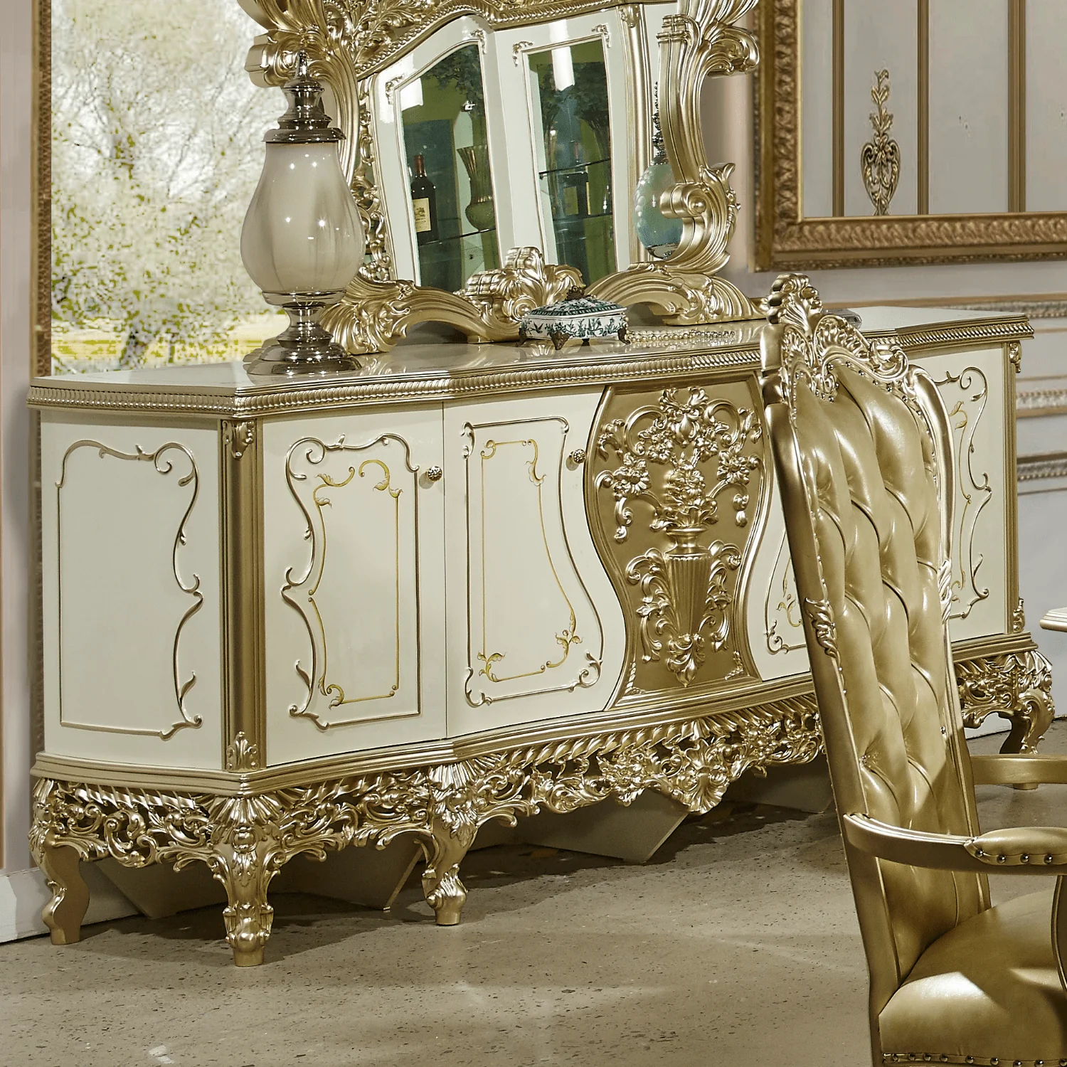 Homey Design HD-1812 Champagne Buffet