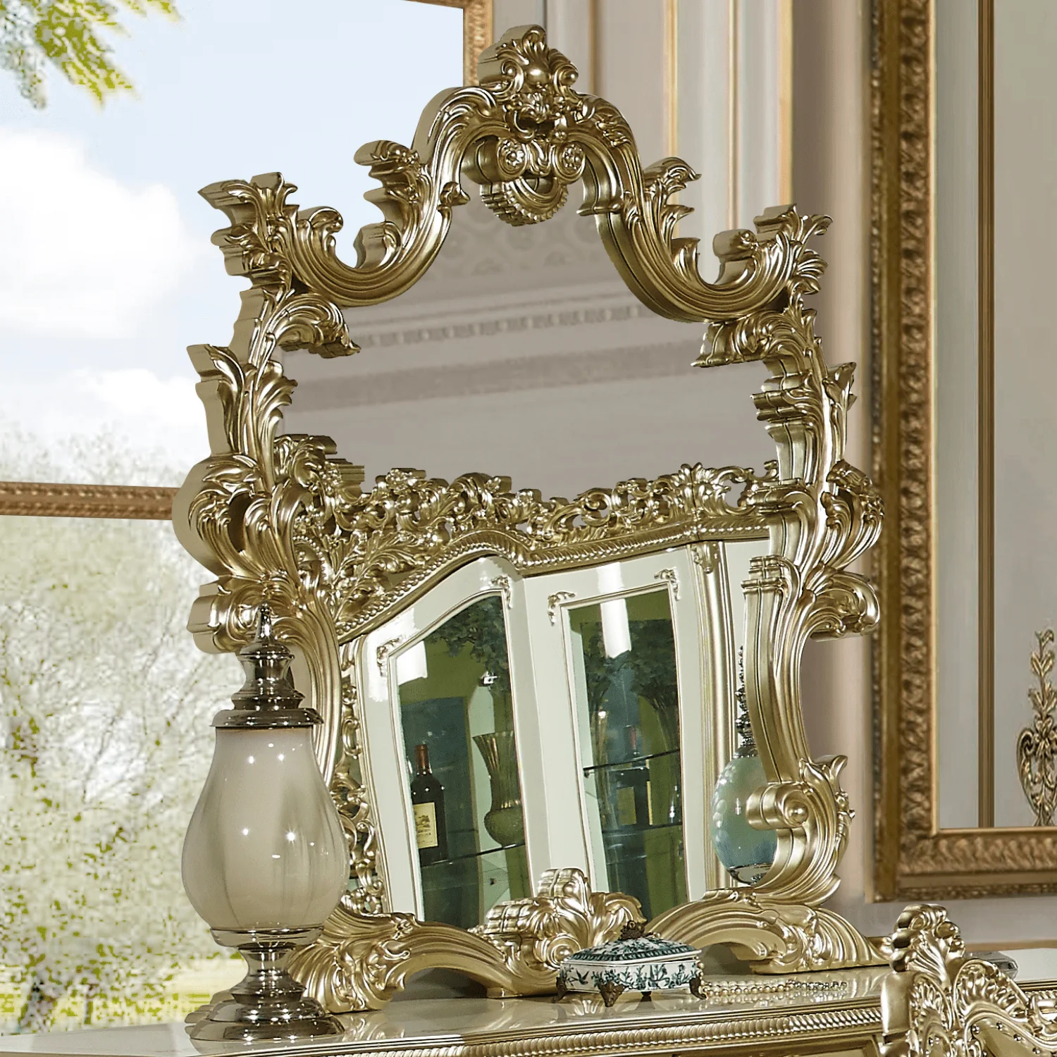 Homey Design HD-1812 Champagne Buffet - Image 2