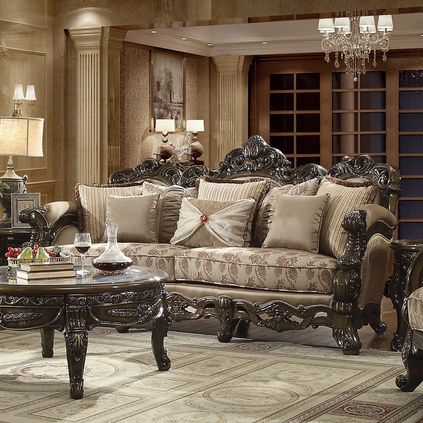 Homey Design HD-2658 Met Ant Gold & Perfect Brown 3-Piece Set - Image 3