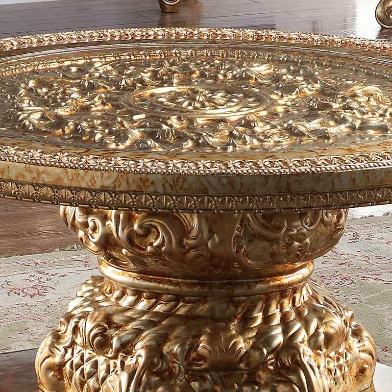 Homey Design HD-328G Marbled Gold End Table - Image 2