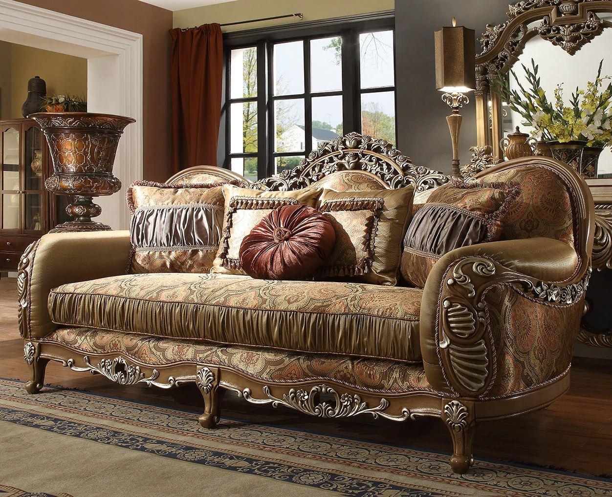 Homey Design HD-622 Antique Brown Sofa - Image 2