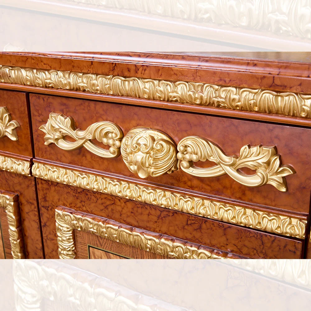 Homey Design HD-8024 Cherry Metallic Gold Buffet - Image 2