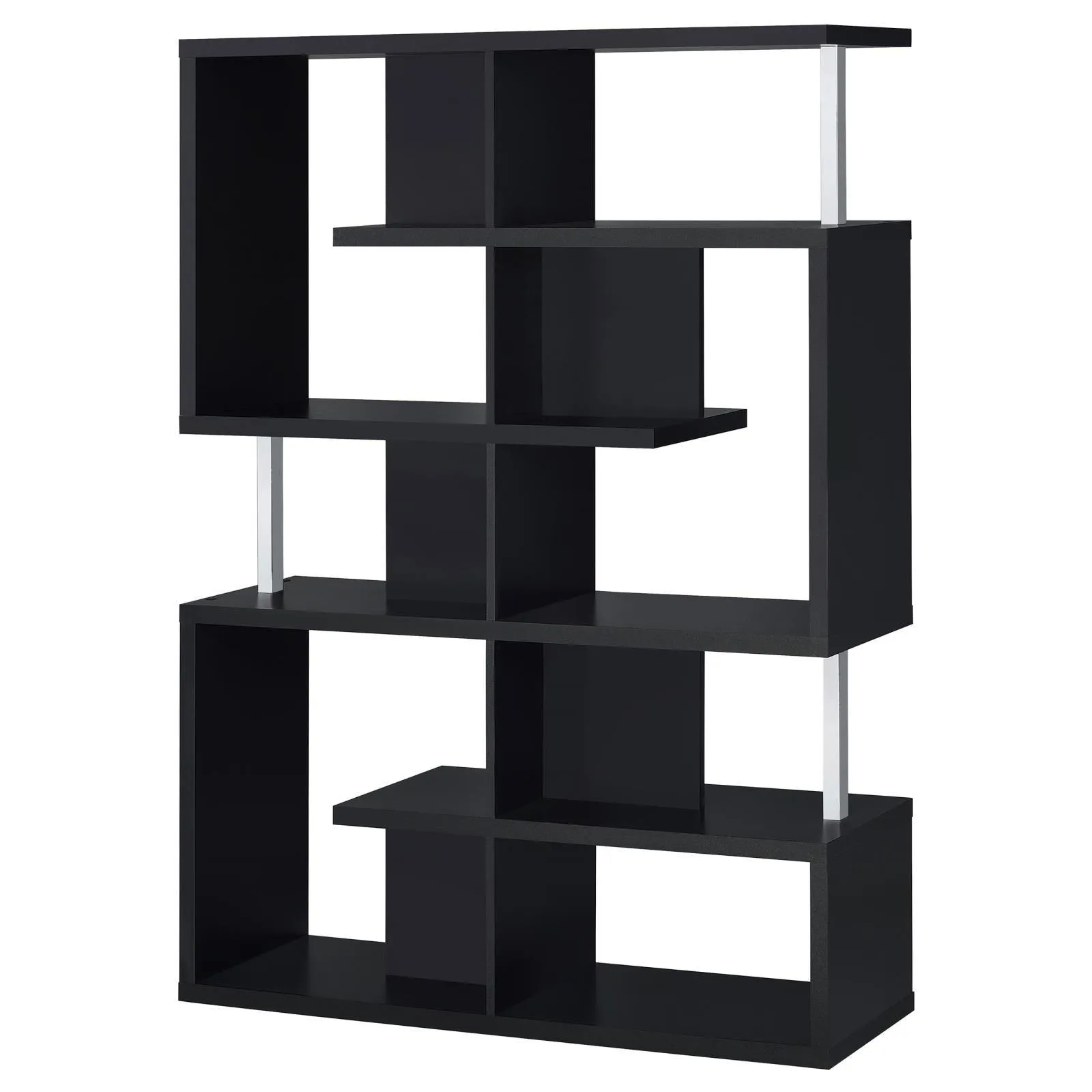 Hoover Black/Chrome 5-Tier Bookcase - Image 8