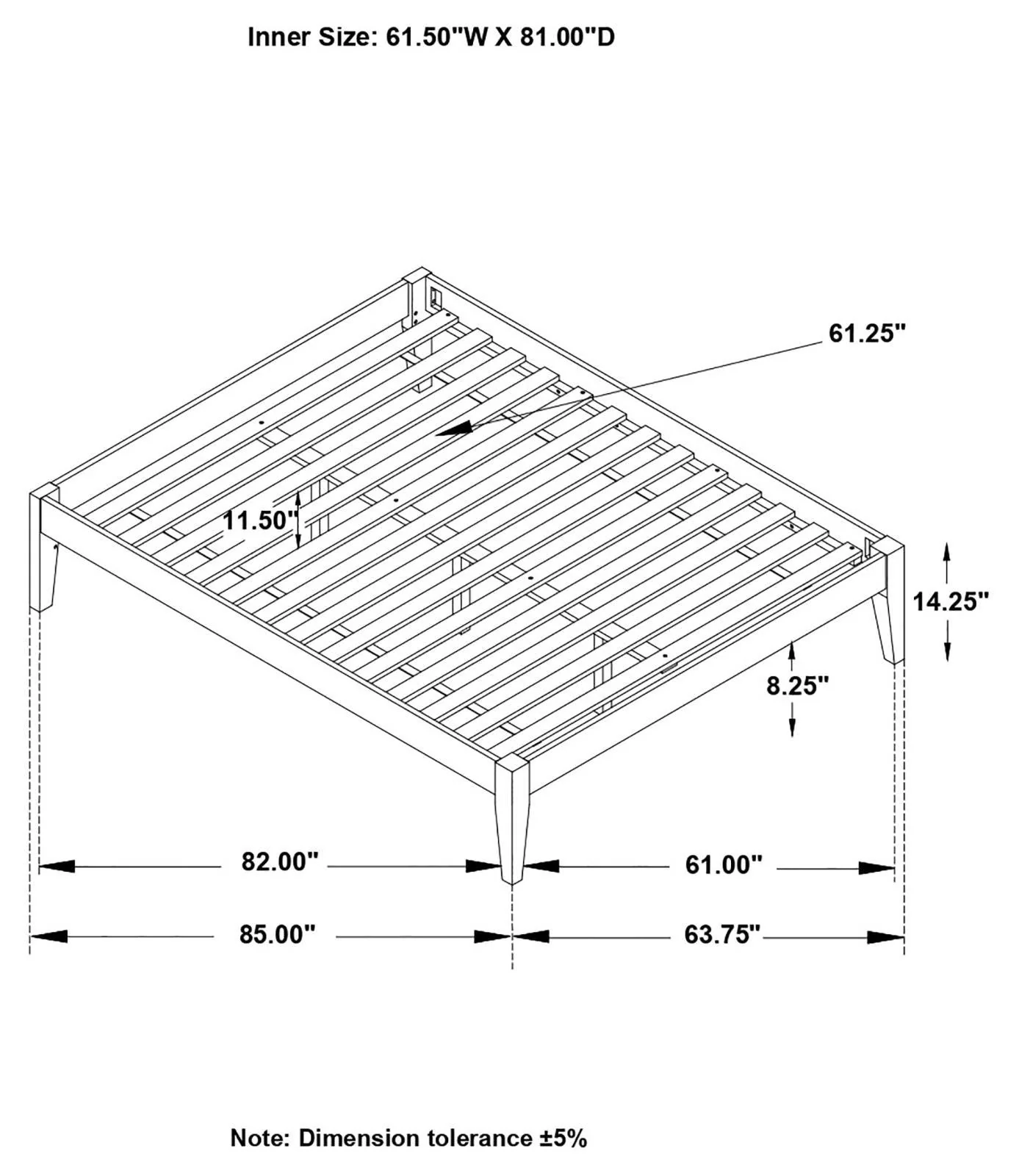 Hounslow White Platform Queen Bed - Image 8