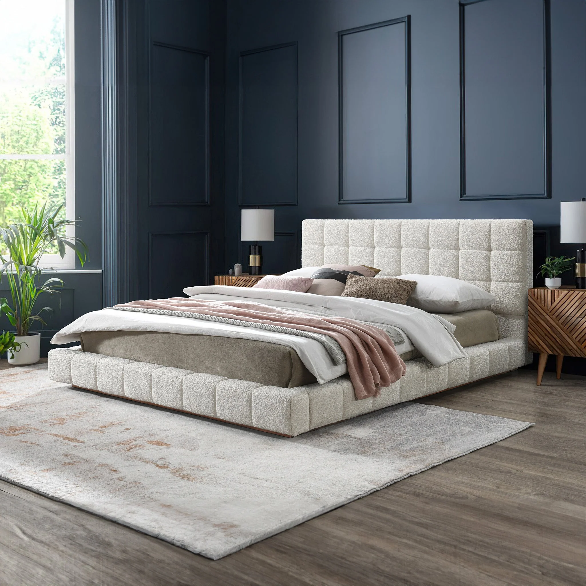 Hudson Ivory Boucle King Bed - Image 2