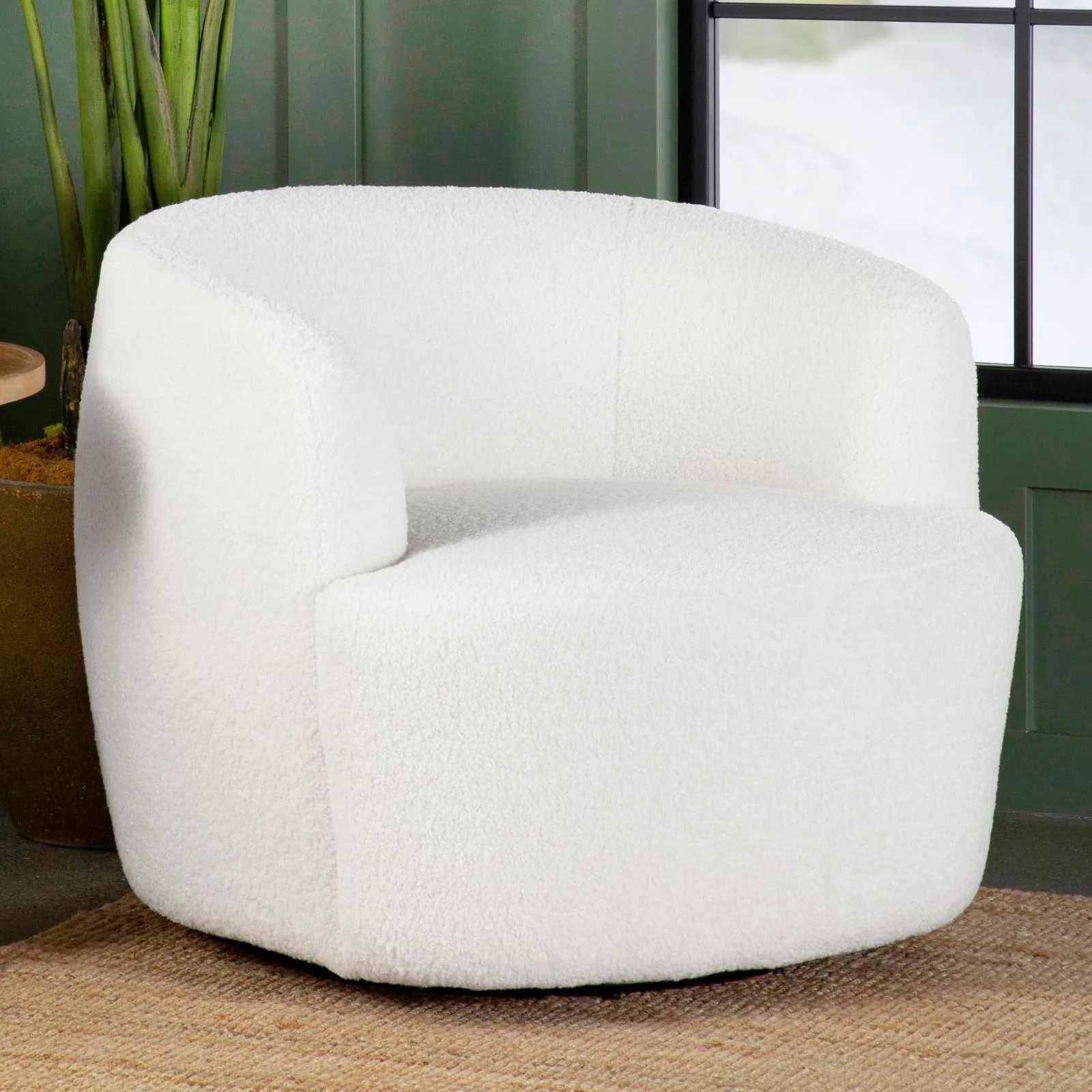 Hudson Natural Upholstered Swivel Chair - Image 2