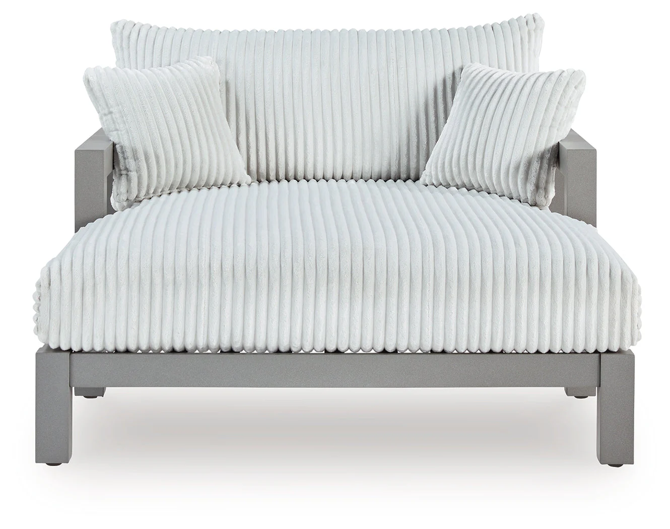 Hurley Park Gray Outdoor Chaise Lounge with Cushion - Image 2