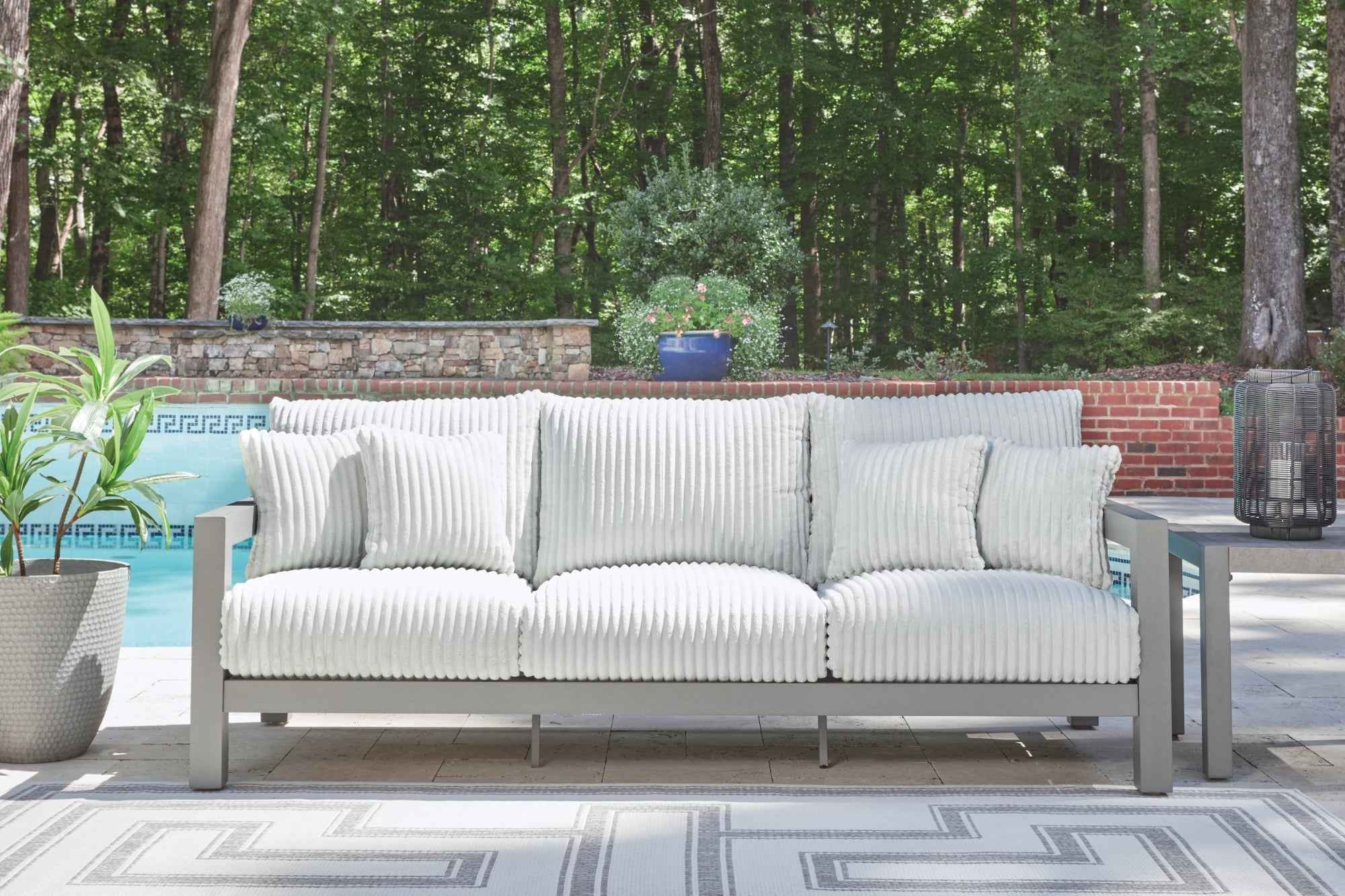 Hurley Park Gray Outdoor Sofa with 2 Lounge Chairs - Image 15