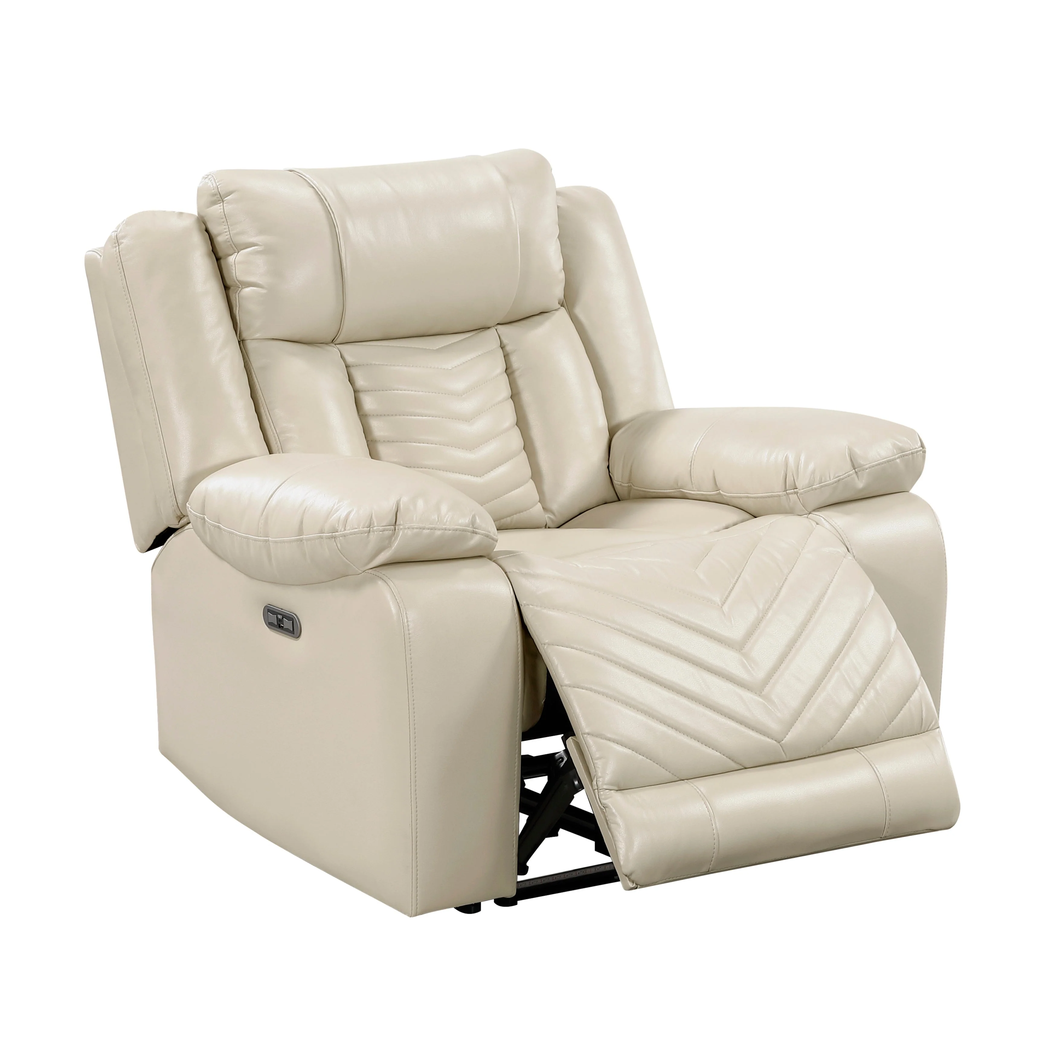Huron Beige Power Reclining Chair - Image 8