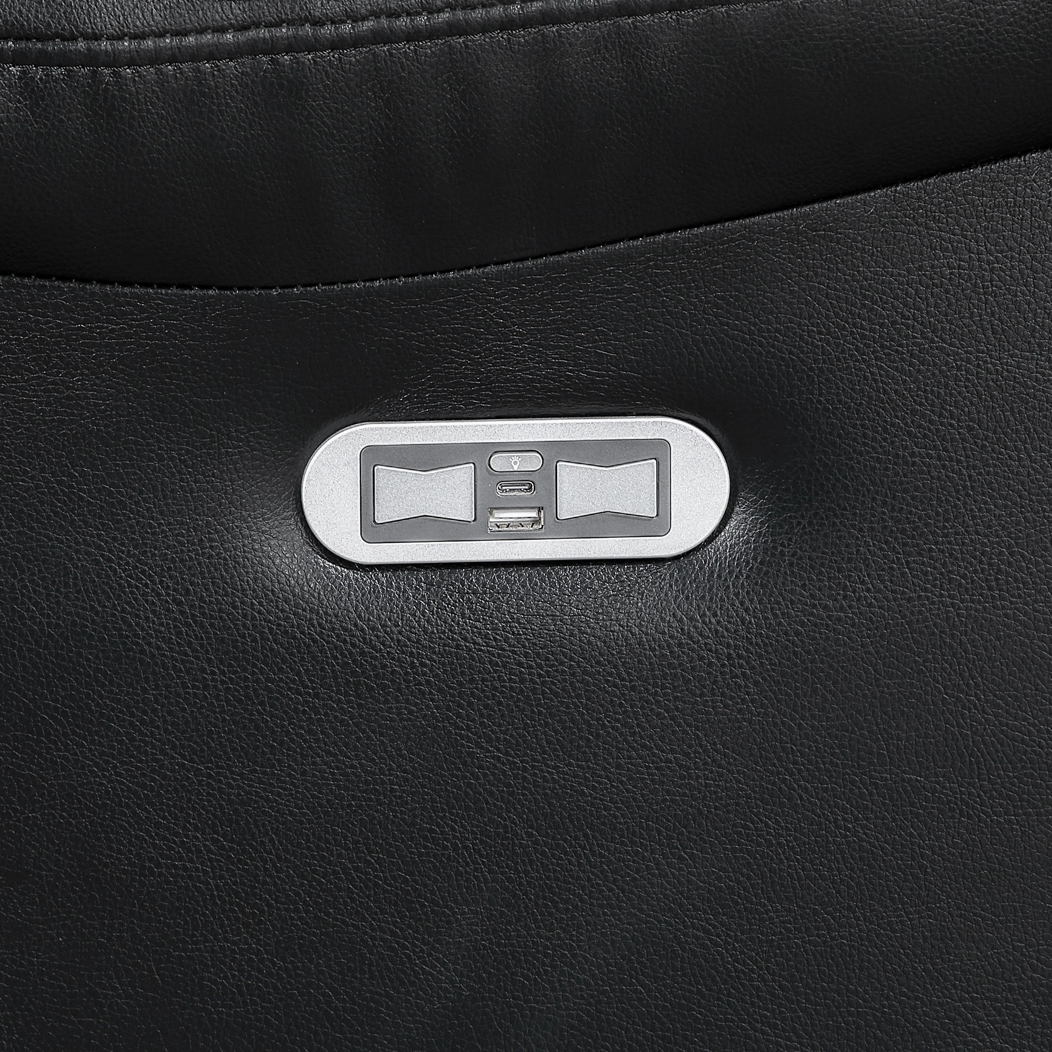 Huron Black Power Double Reclining Loveseat with Center Console - Image 10