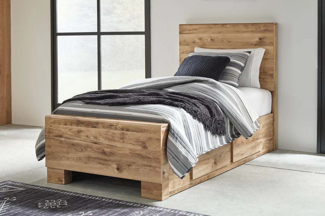 Hyanna Tan Brown Youth Storage Platform Bedroom Set with 2 Drawers - Image 2
