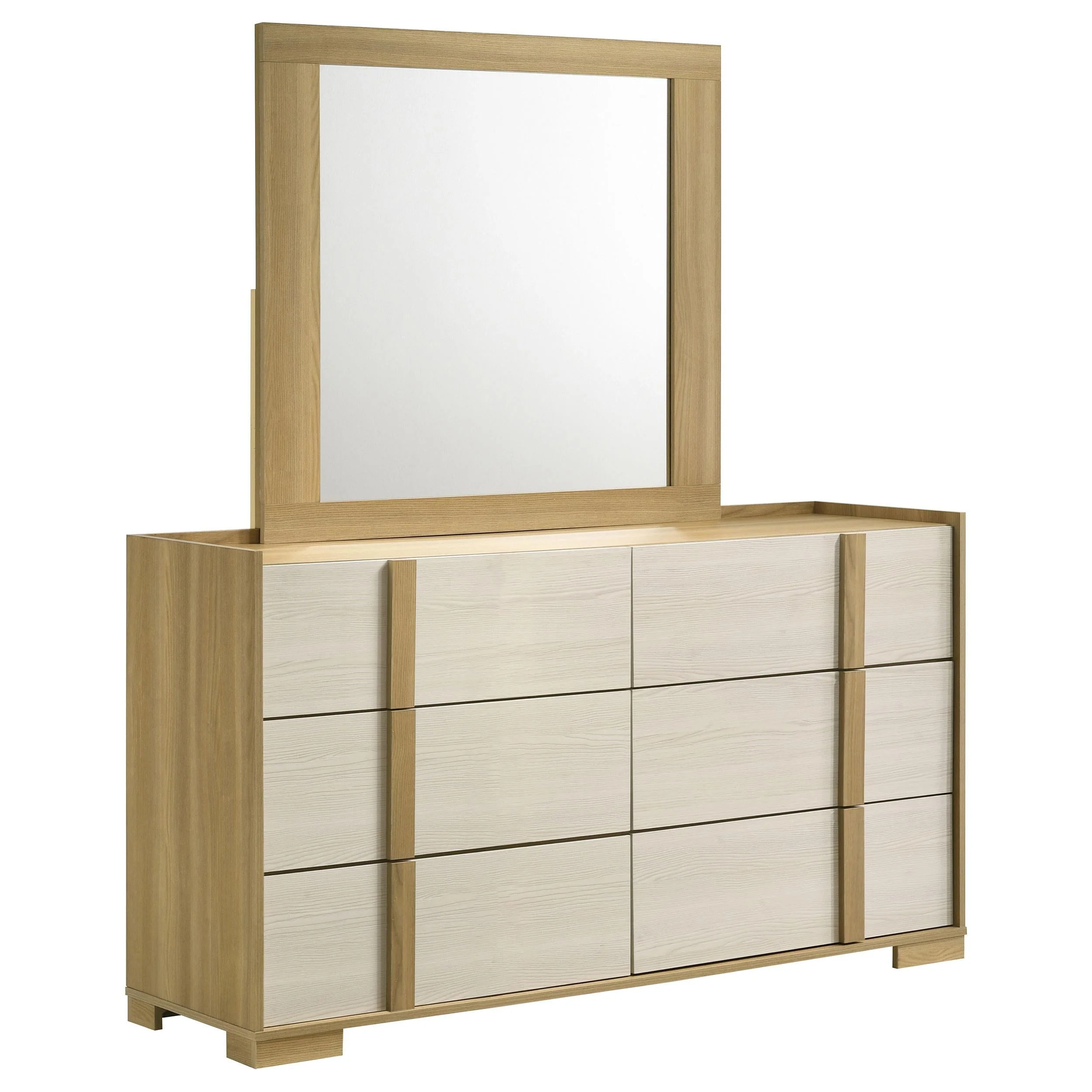 Hyland Natural 6-Drawer Dresser with Mirror - Image 2