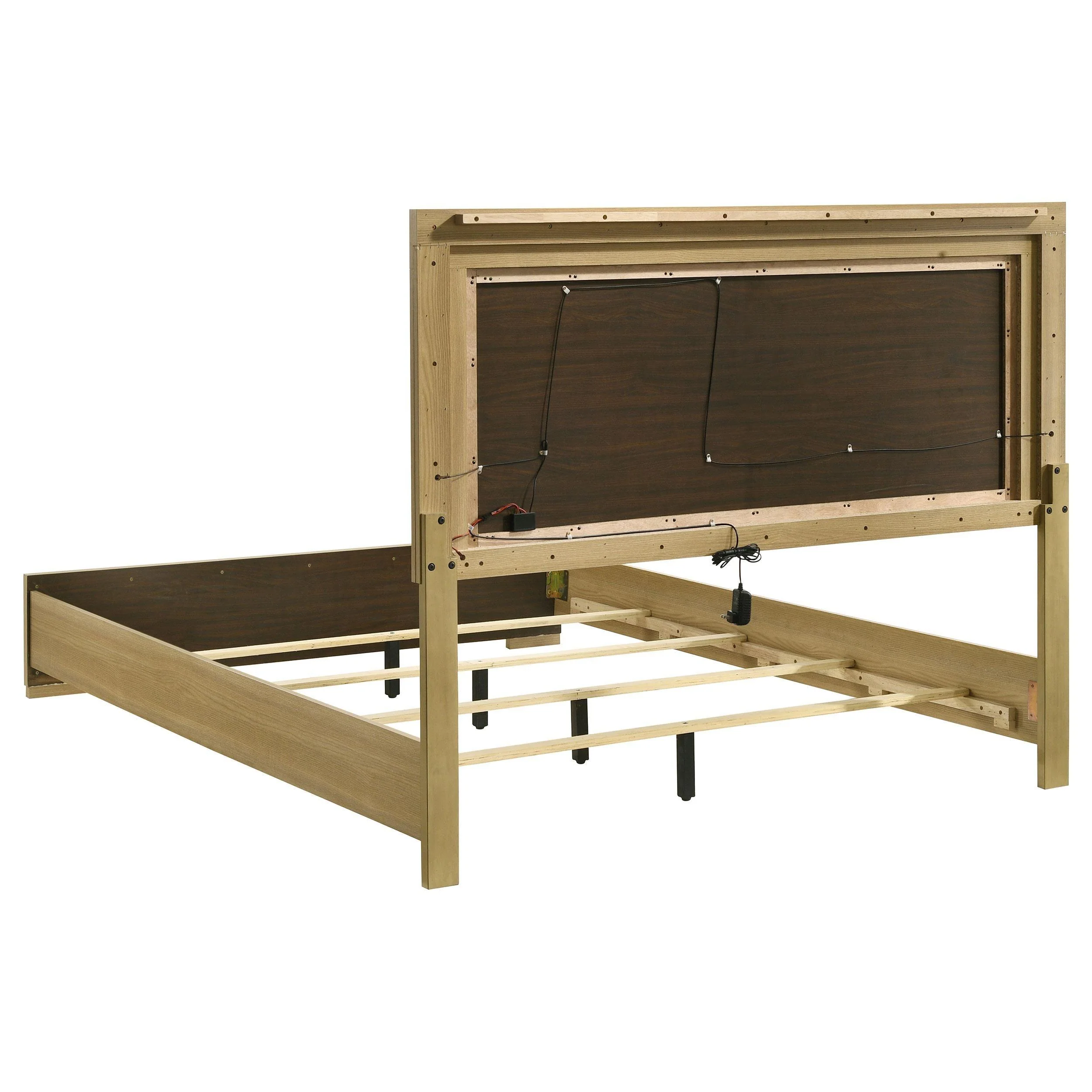 Hyland Natural Eastern King Panel Bed LED Headboard - Image 4