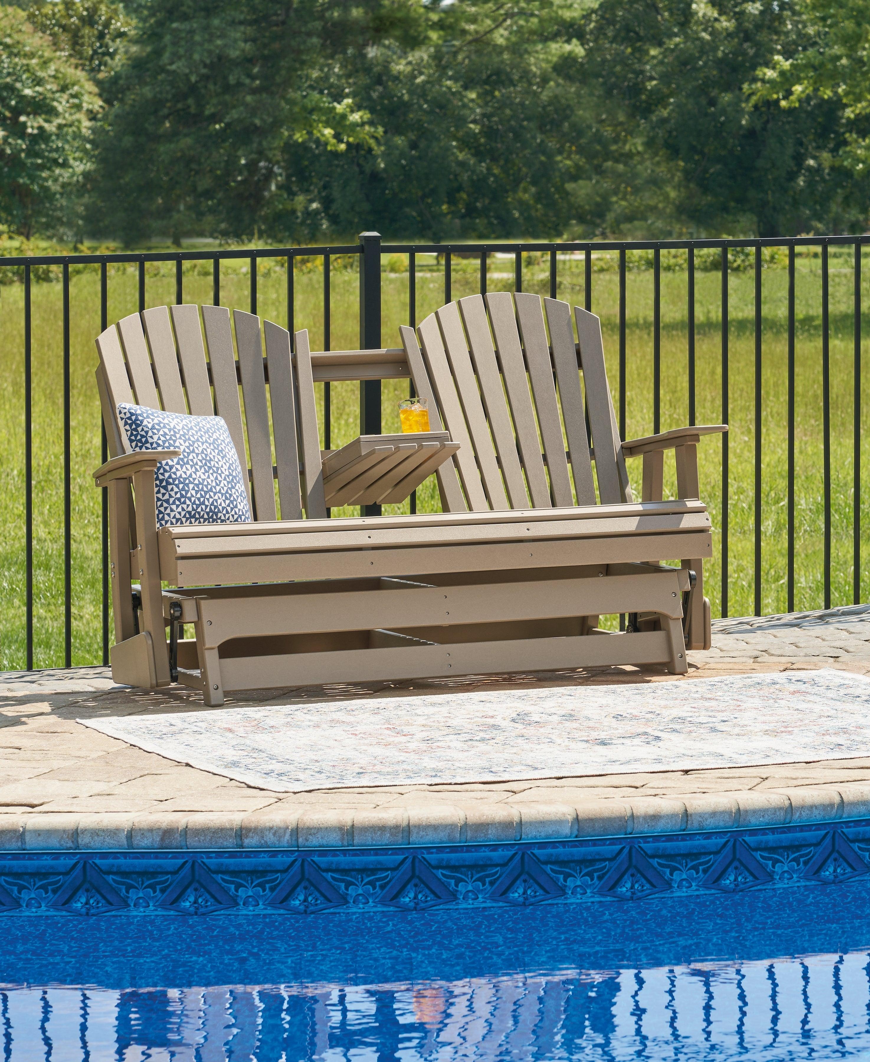 Hyland wave Driftwood Outdoor Glider Loveseat - Image 2