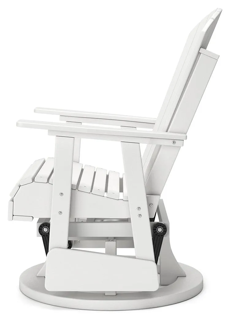Hyland wave White Outdoor Swivel Glider Chair - Image 6