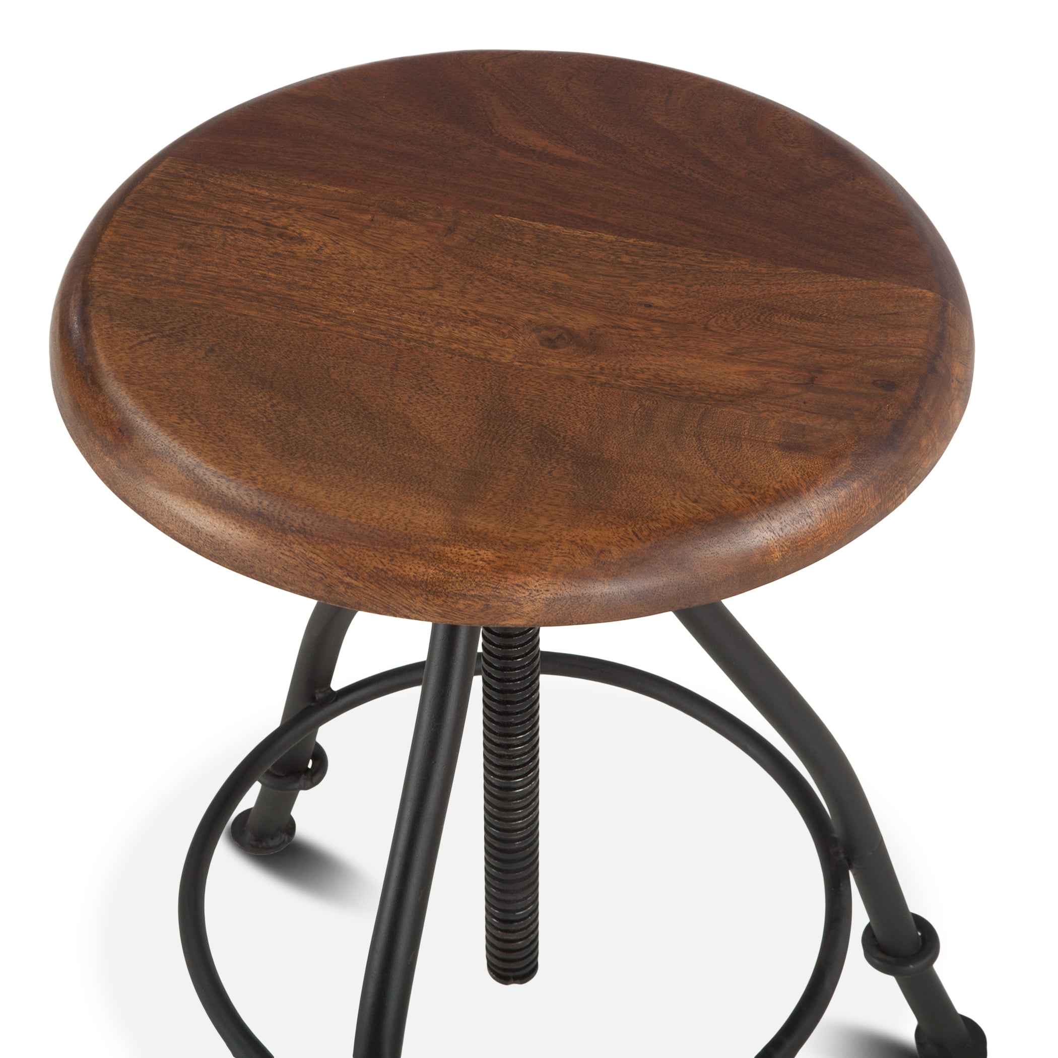 Industrial Loft 13" Adjustable Stool in Walnut - Image 2