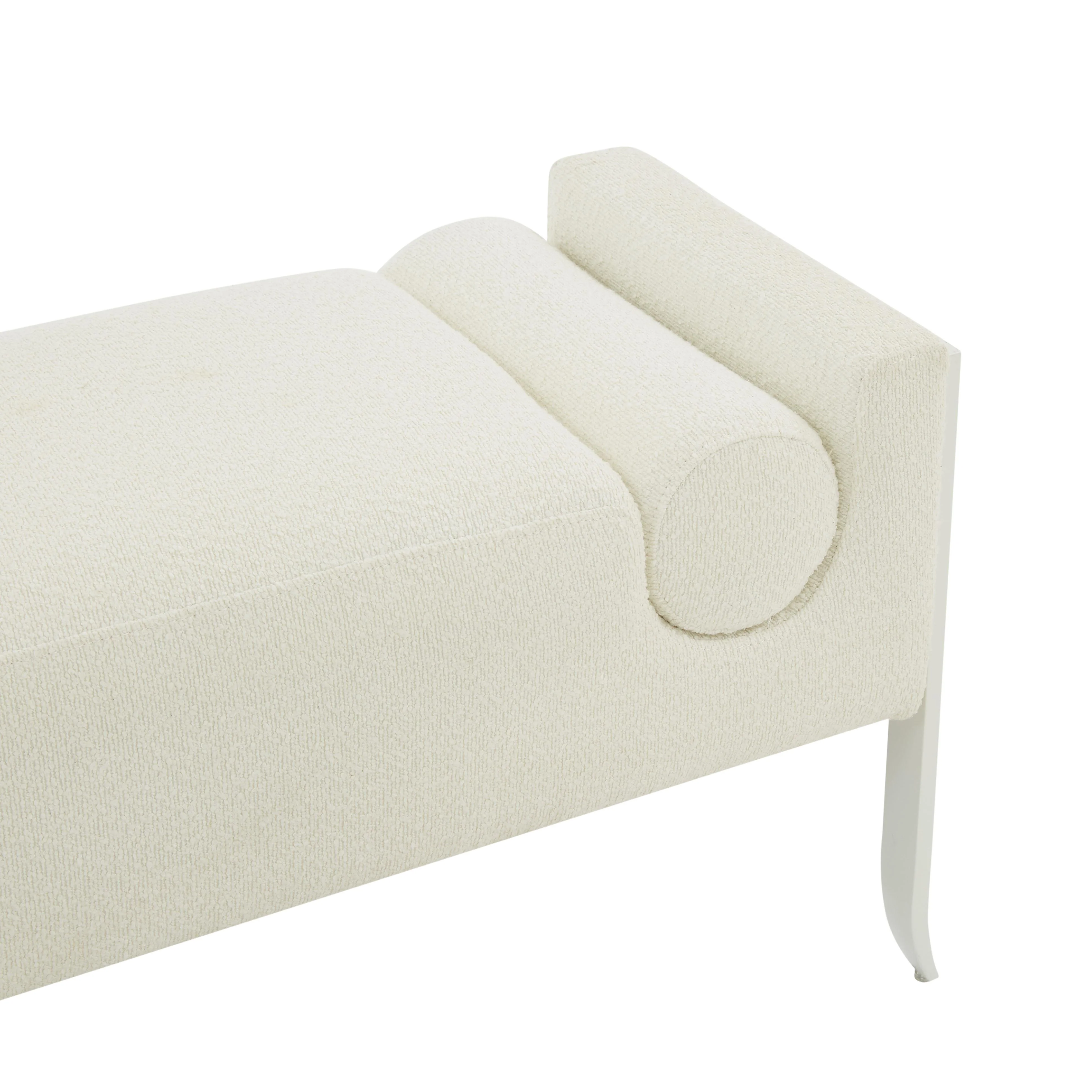 Ines Cream Boucle Bench - Image 5