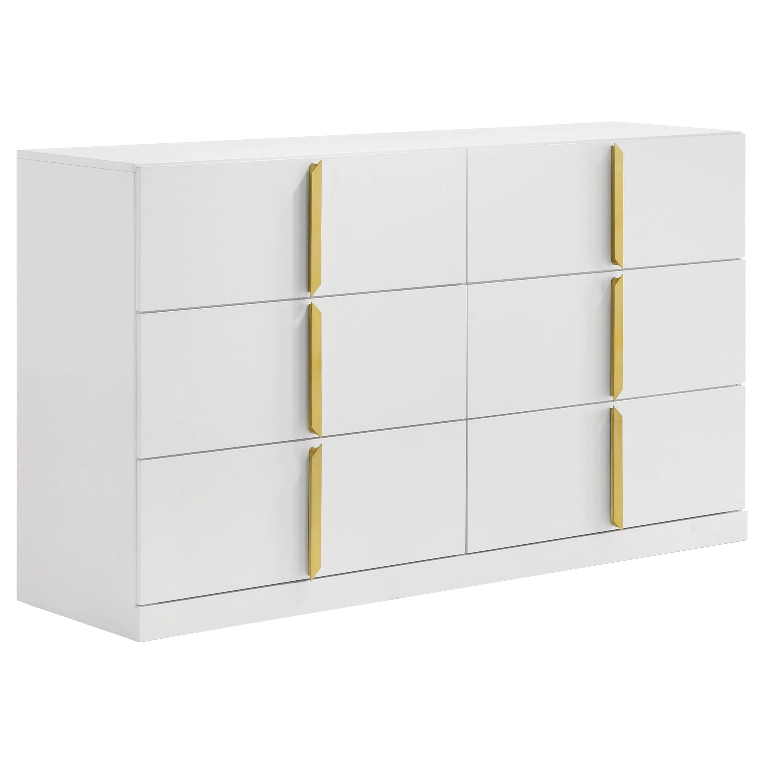 Ines Grey/White High Gloss 5-piece Eastern King Bedroom Set - Image 7