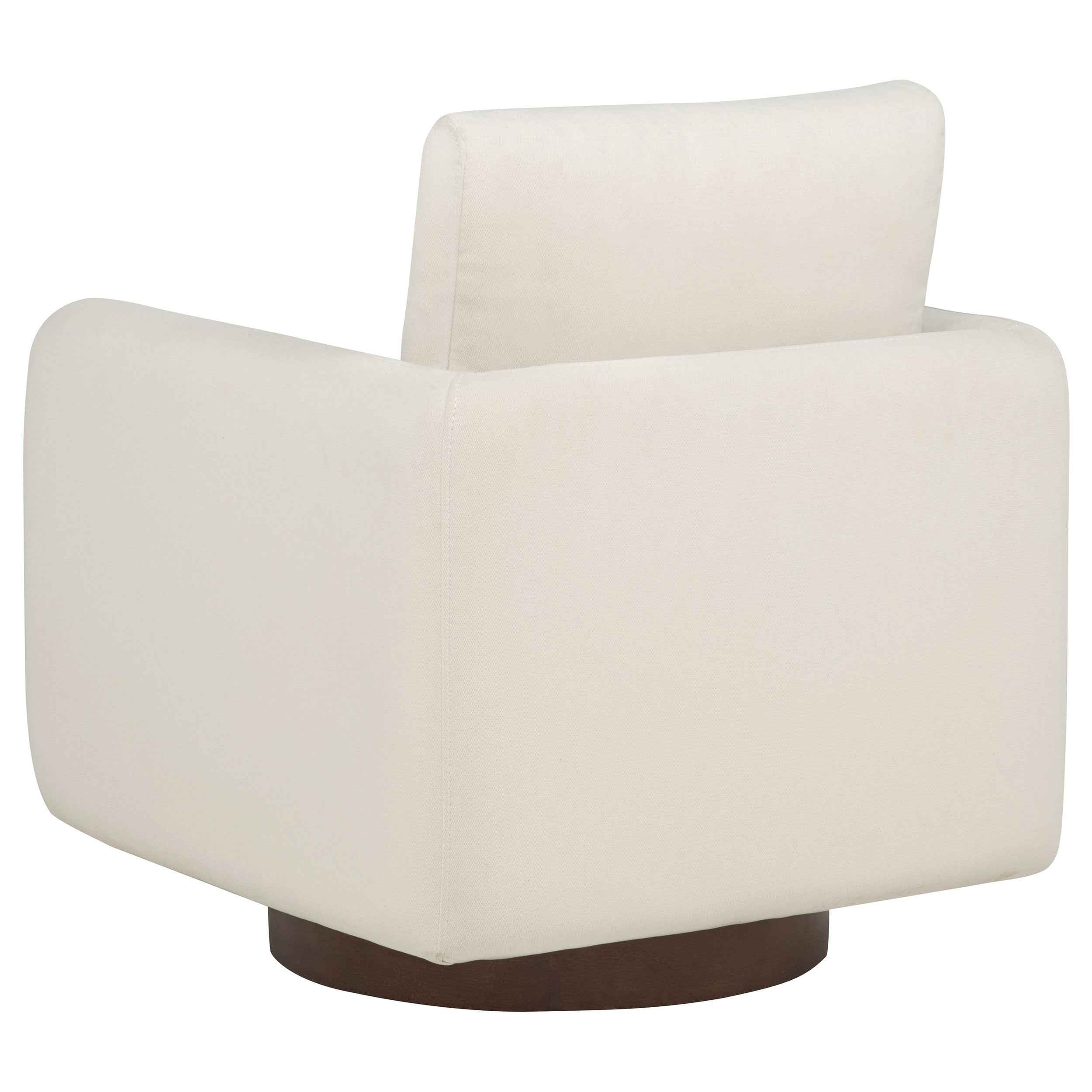Iris Ivory Fabric Upholstered Swivel Accent Chair - Image 6