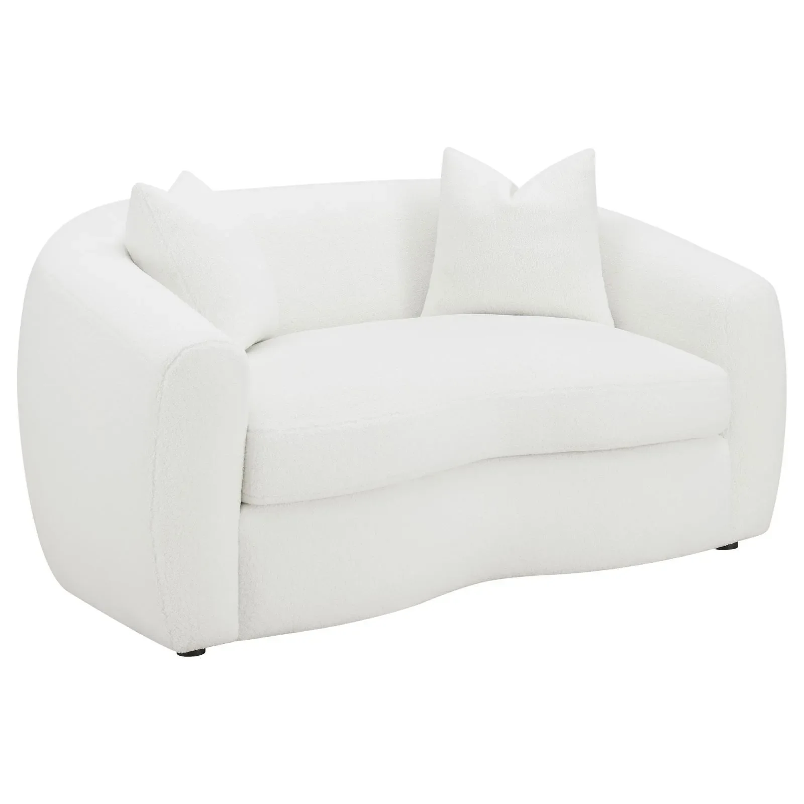 Isabella 2-piece Faux Sheepskin Upholstered Sofa Set Natural - Image 4